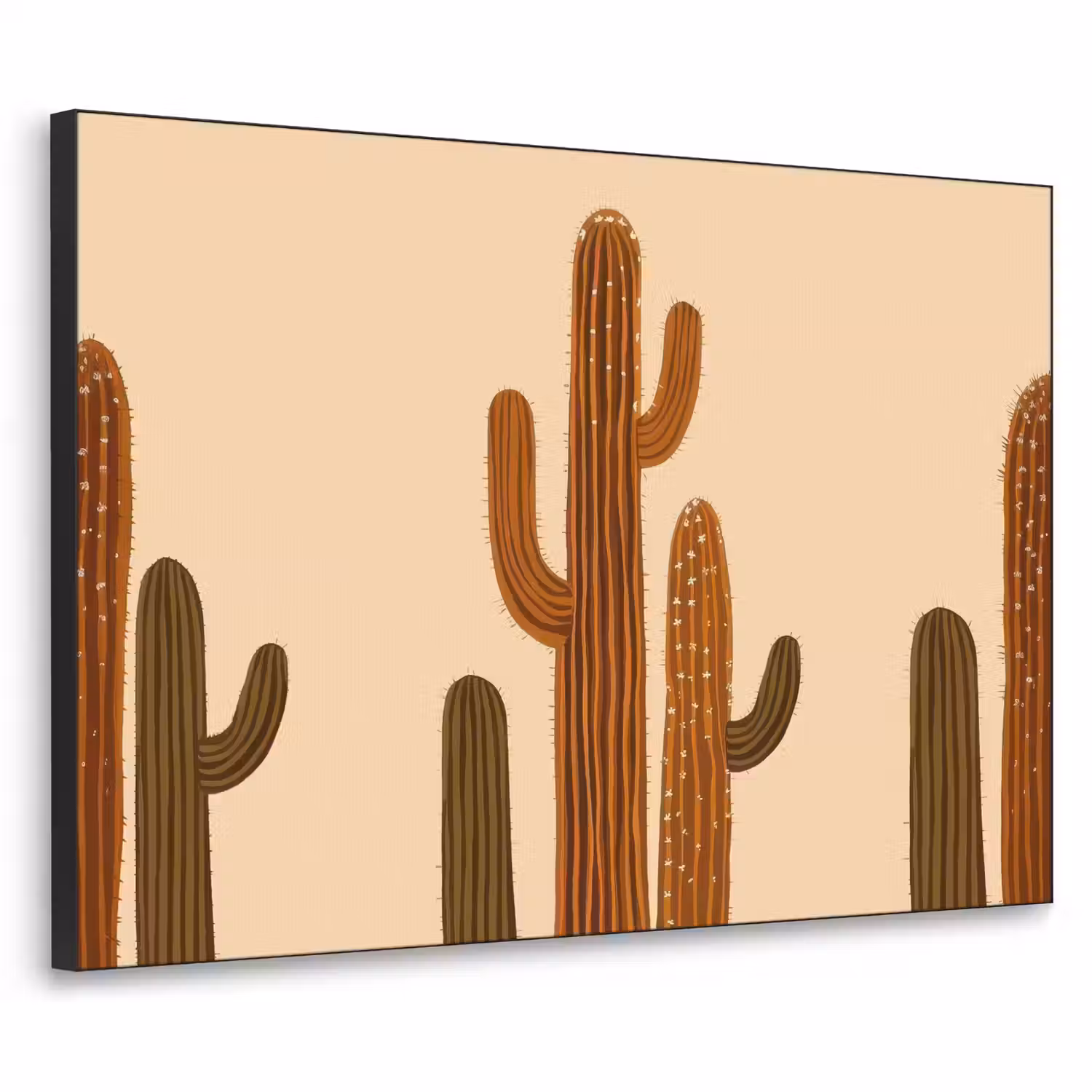 Cactus - Woestijn - Zand - Bruin Textielframe - compleet frame klein -3d