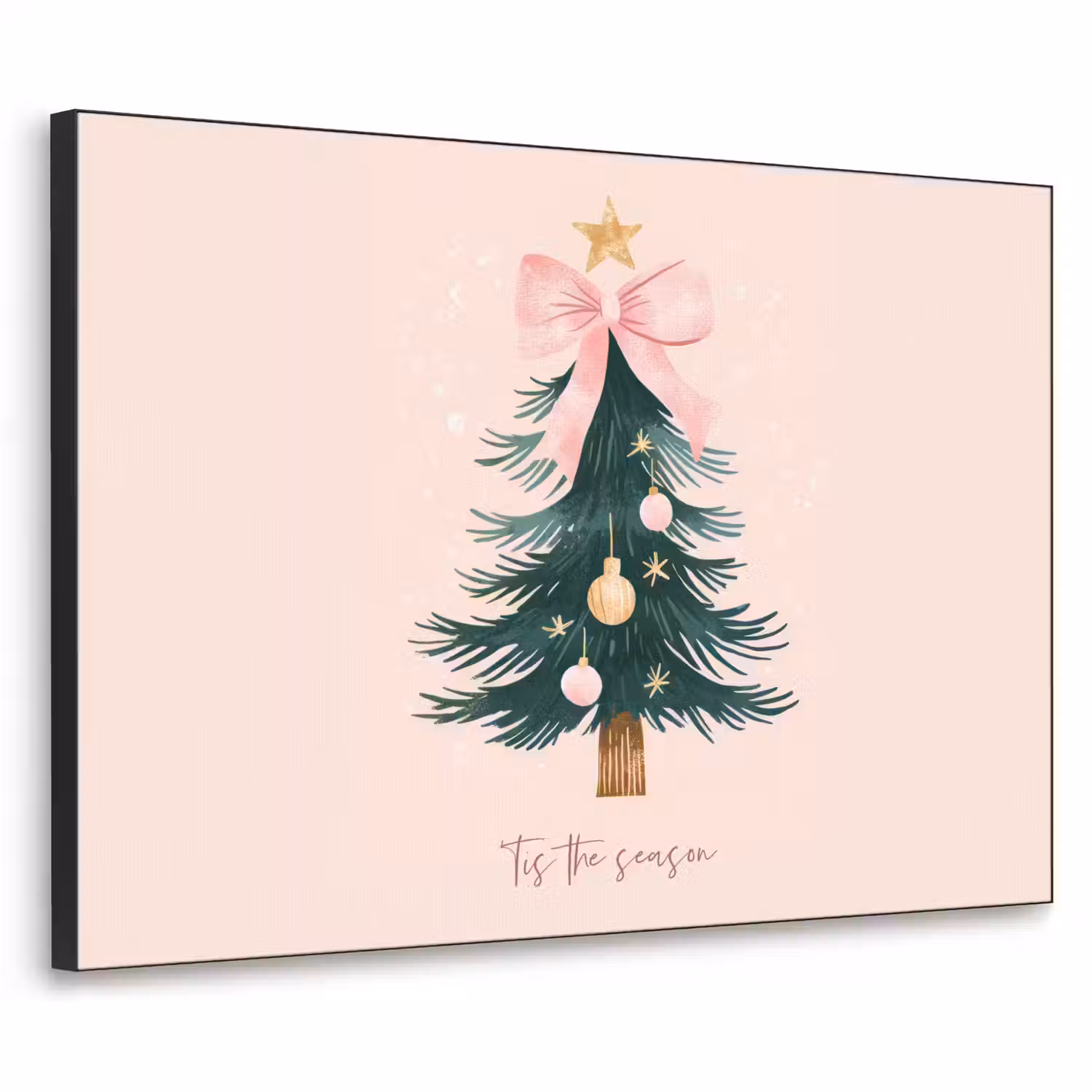 Christmas Season - Kerst - Kerstboom - Roze Textielframe - compleet frame klein -3d