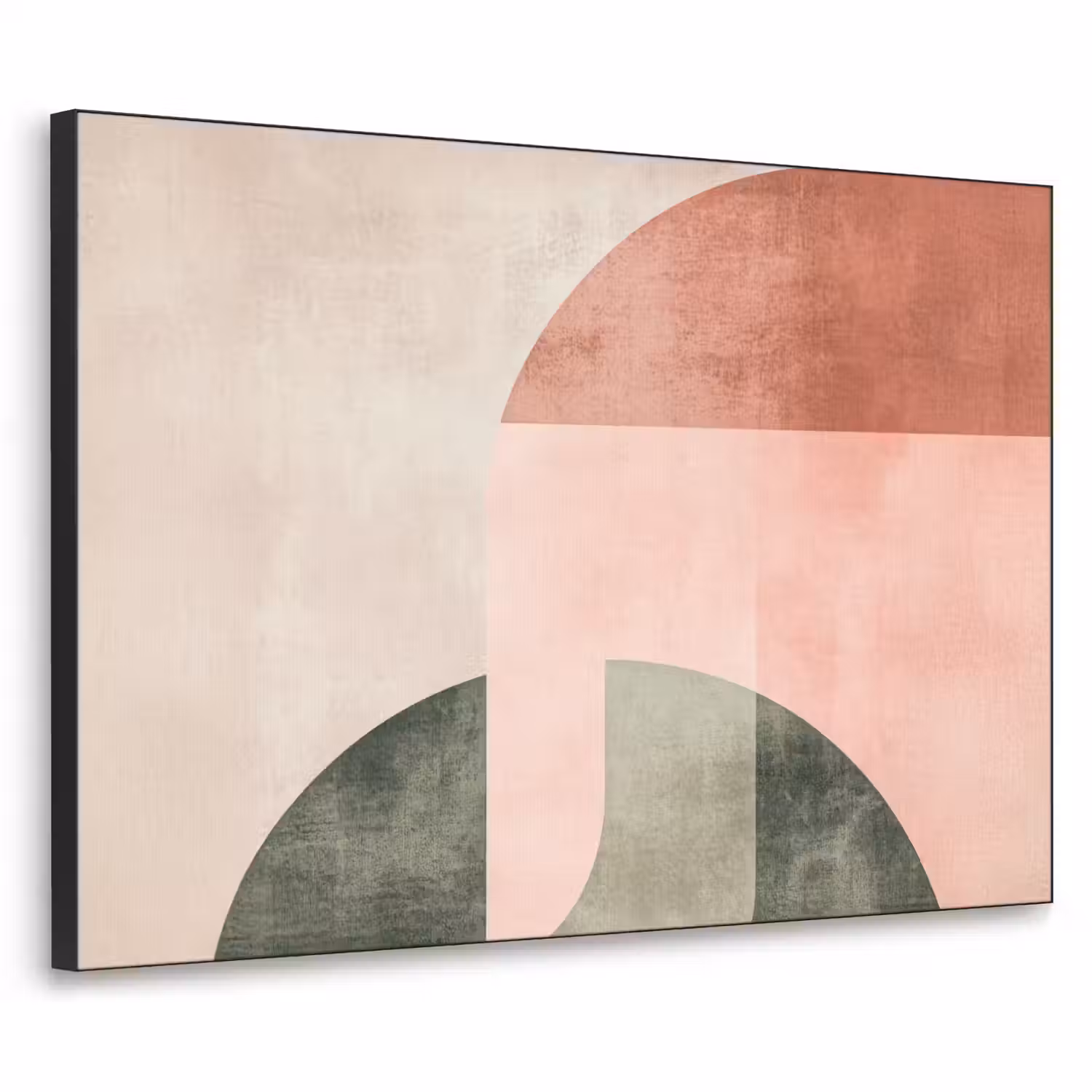 Cirkel - Abstract - Roze Textielframe - compleet frame klein -3d