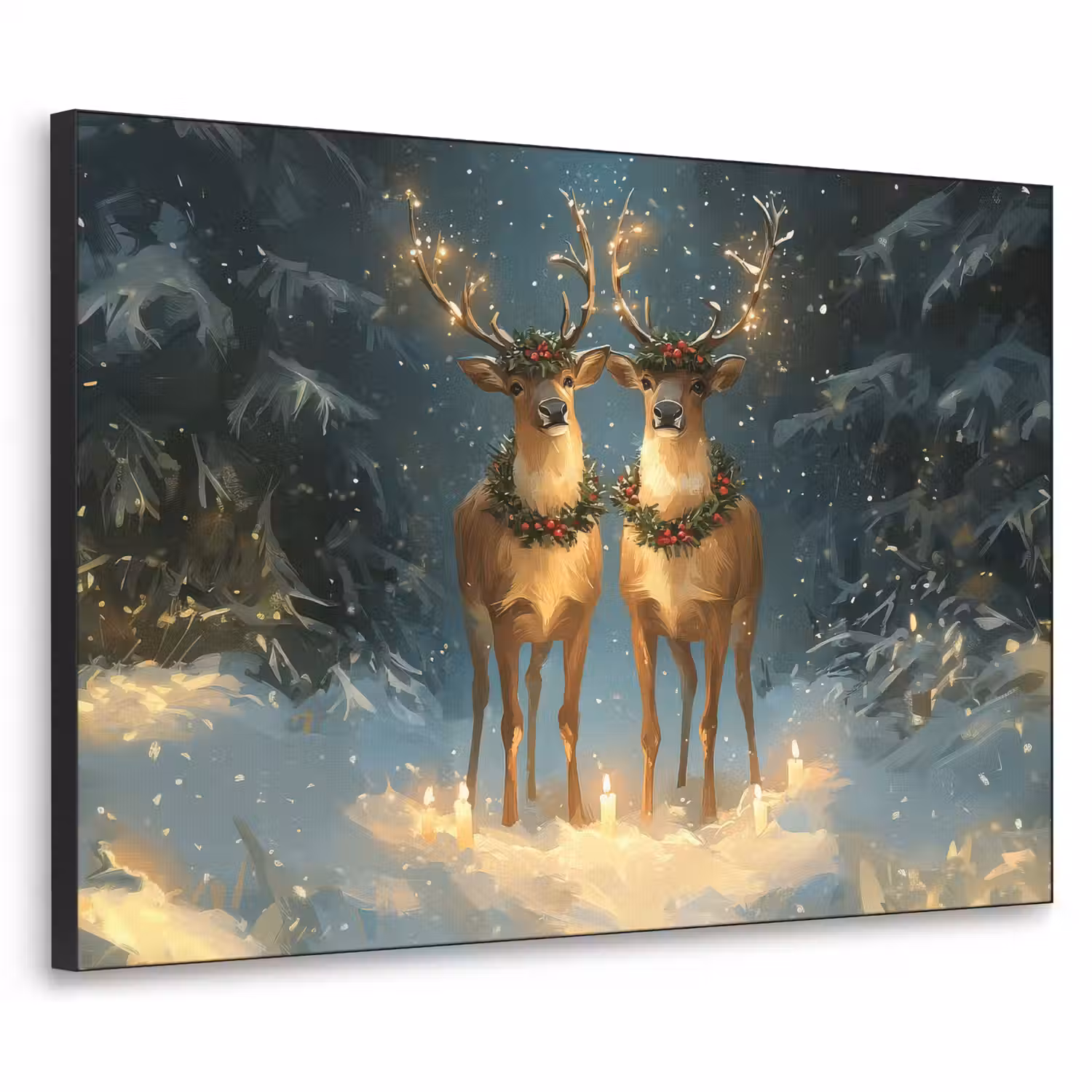 Dennensprookje - Rendier - Nacht Textielframe - compleet frame klein -3d