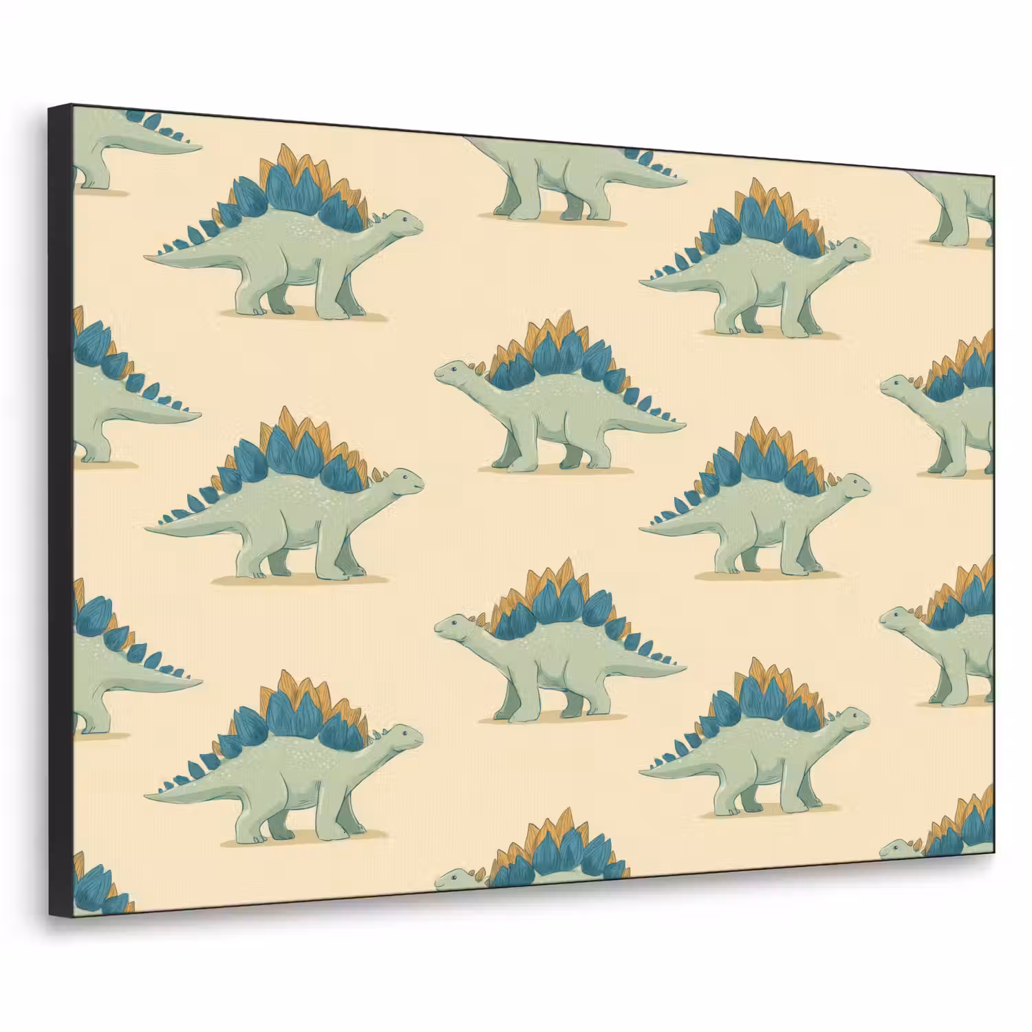 Dino - Patroon - Groen Textielframe zwart klein 947 -3d