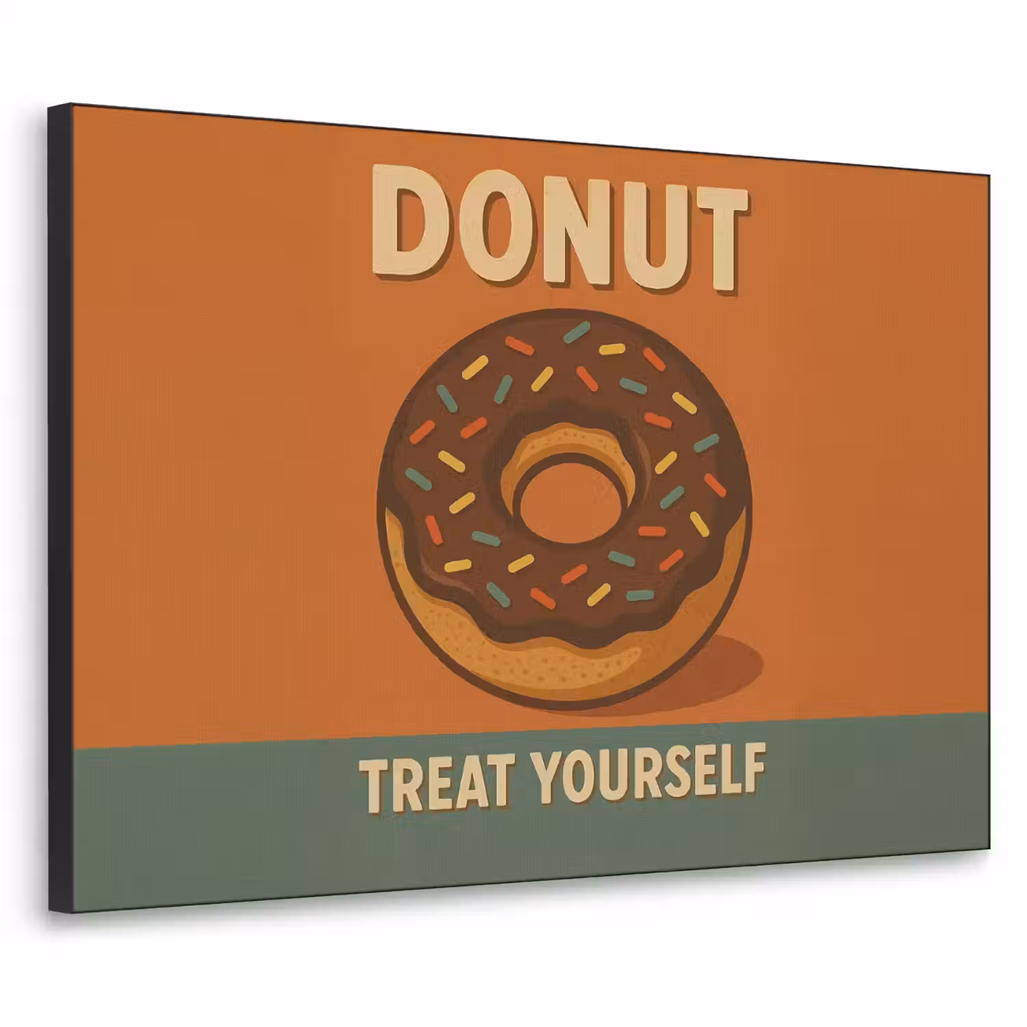Donut - Spikkels - Kleurrijk - Quote Textielframe - compleet frame klein -3d