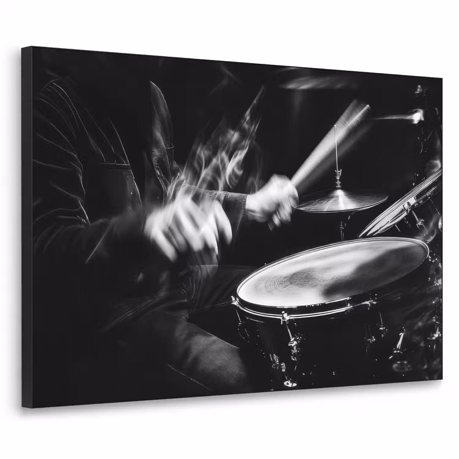 Drummer - Zwart - Drumstel Textielframe - compleet frame klein -3d