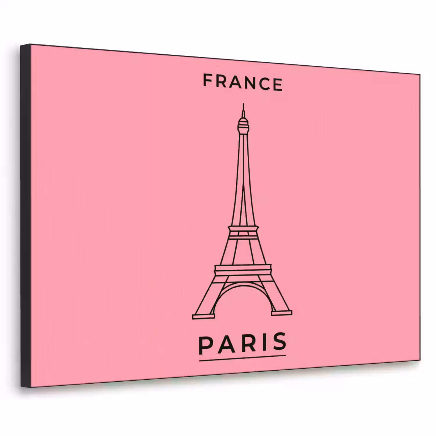 Eiffeltoren - Parijs - Architectuur - Minimalistisch - Roze Textielframe zwart klein -3d