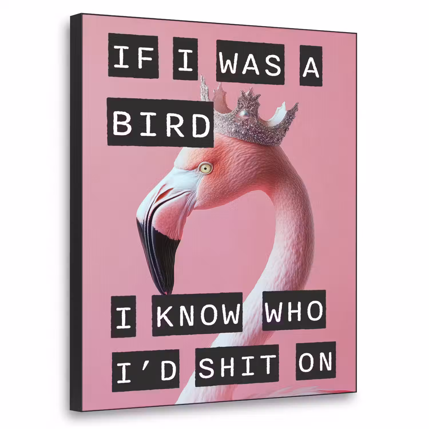 Flamingo - Roze - Vogel - Decoratie Textielframe - compleet frame klein -3d