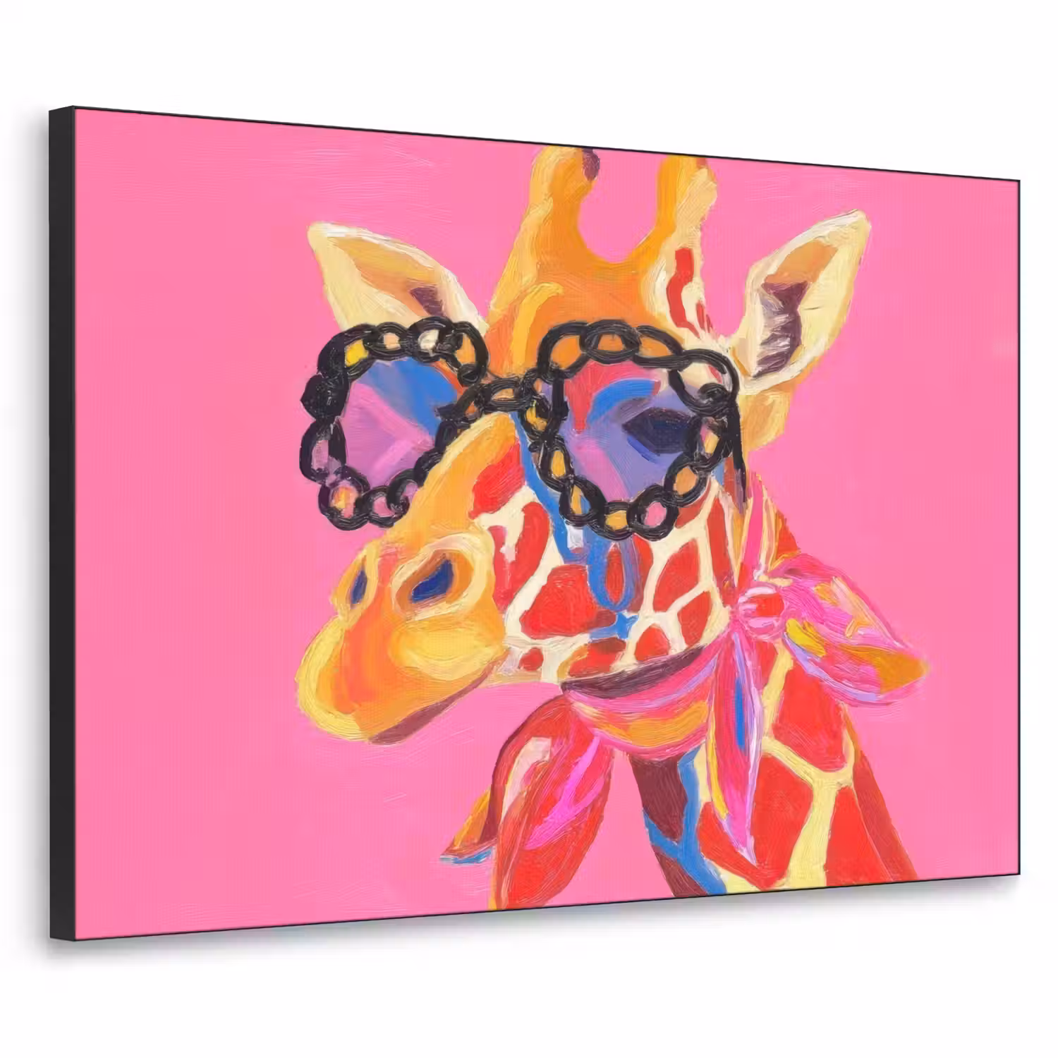 Giraf - Roze - Bril - Sjaal Textielframe - compleet frame klein -3d