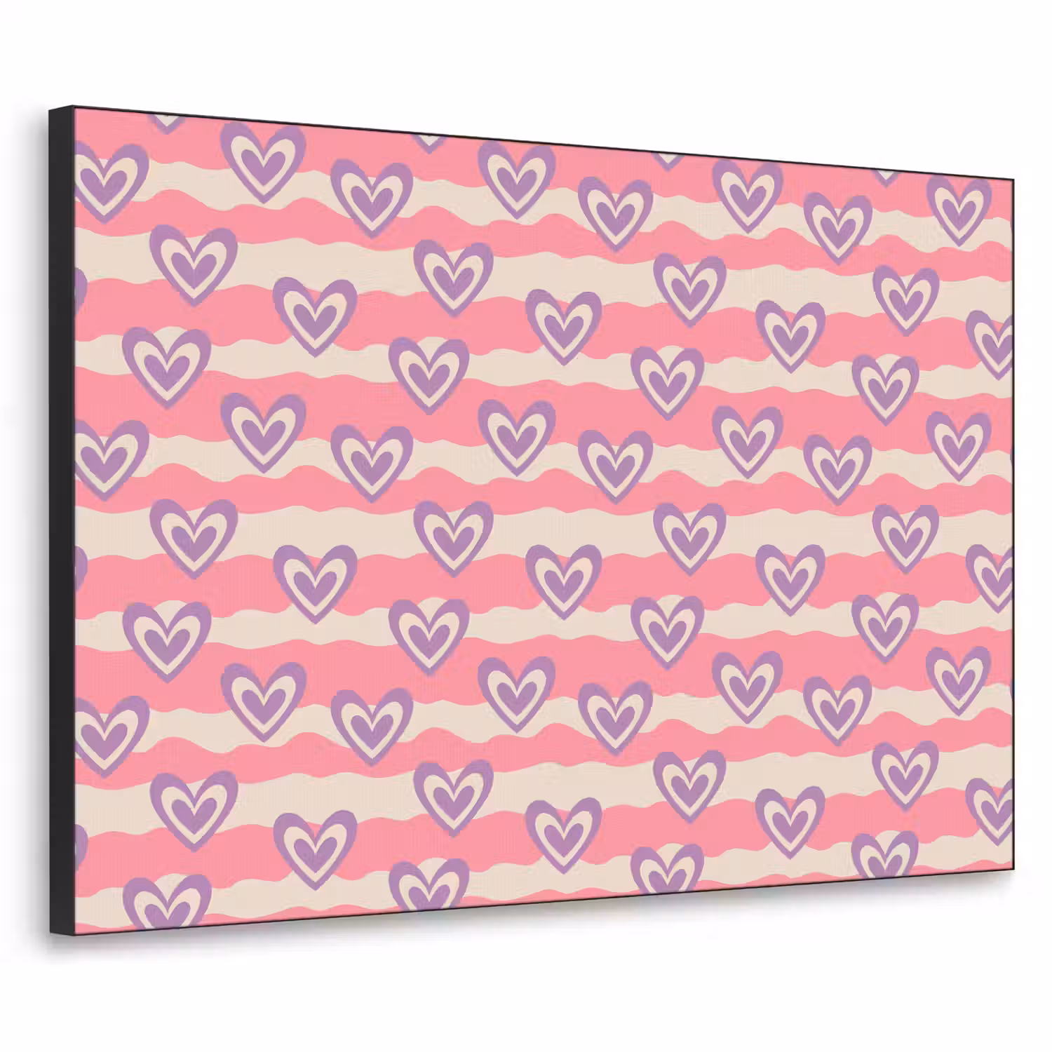Golven - Patroon - Hartjes - Retro Textielframe - compleet frame klein 947 -3d
