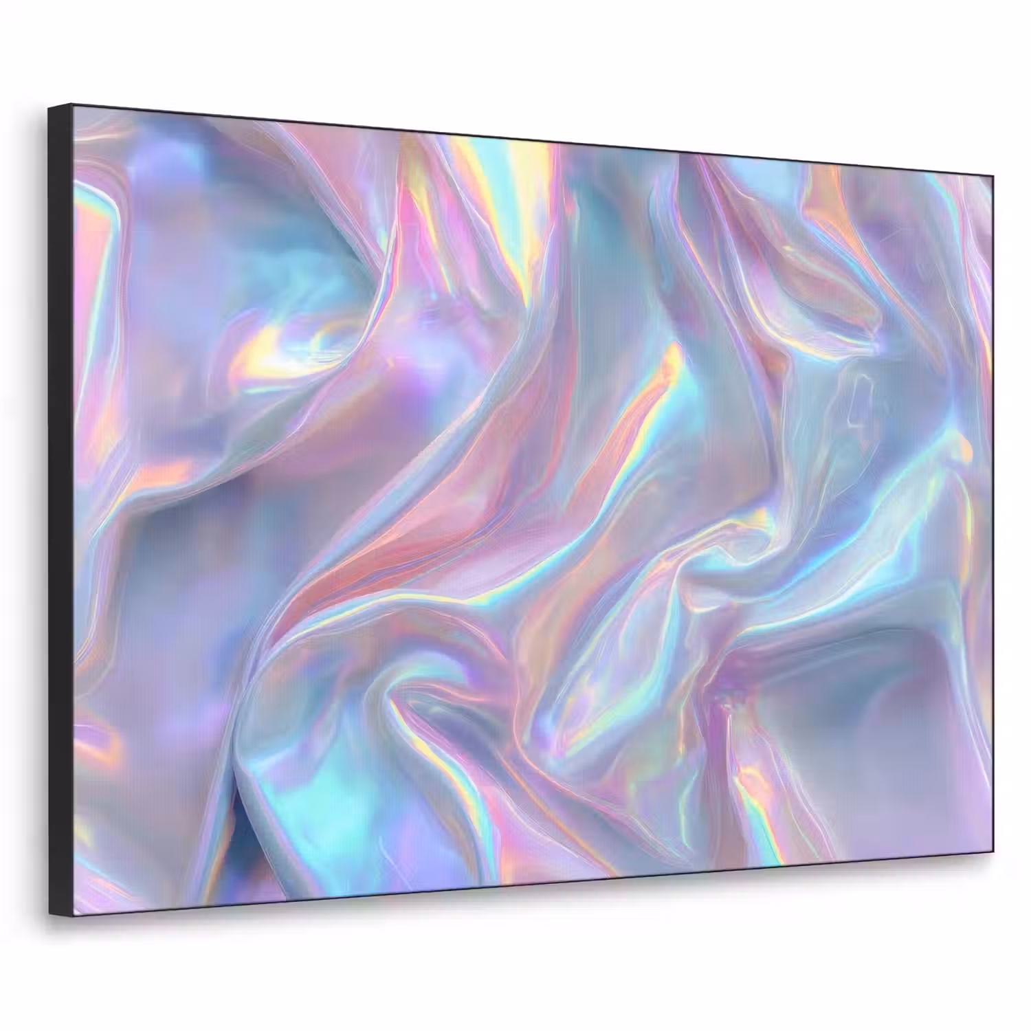 Golvend - Pasteltinten - Glanzend - Stof Textielframe - compleet frame klein -3d