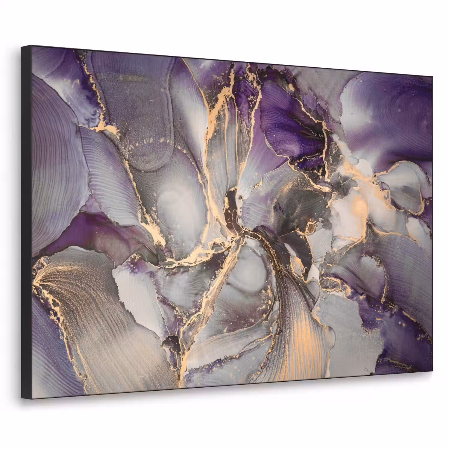 Goud - Paars - Marmer Textielframe zwart klein -3d