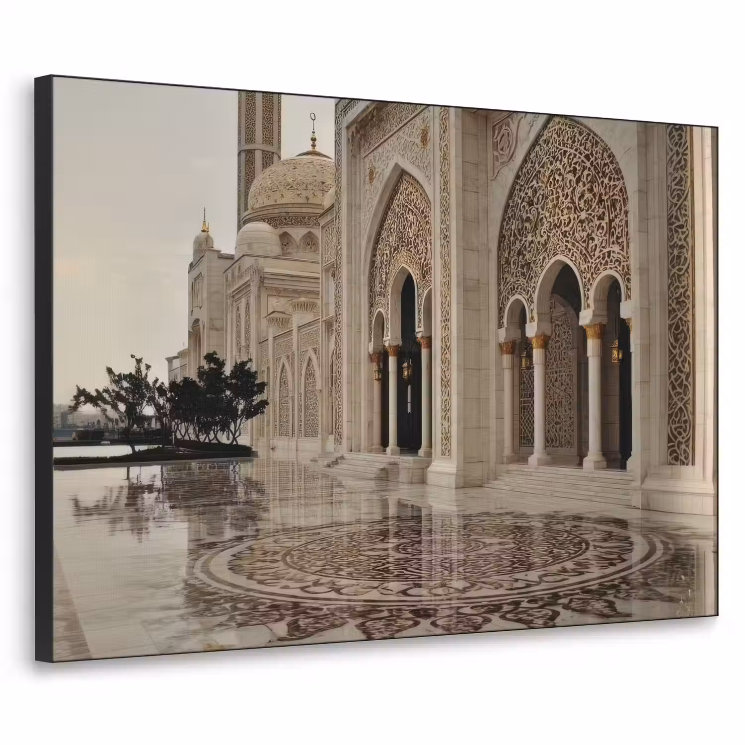 Gouden details - Marmer - Islamitisch Textielframe - compleet frame klein -3d
