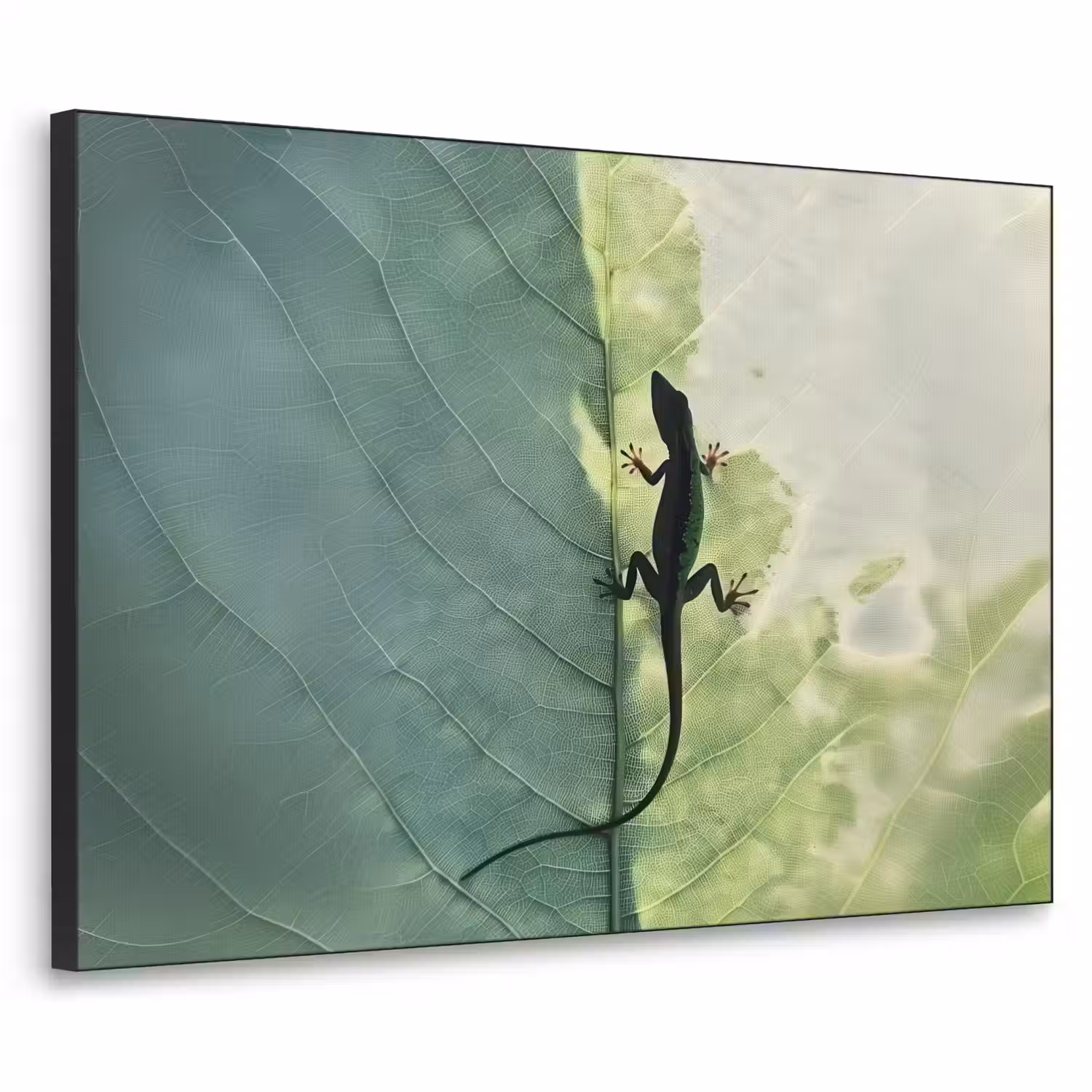 Hagedis - Blad - Nerven - Groen Textielframe - compleet frame klein -3d