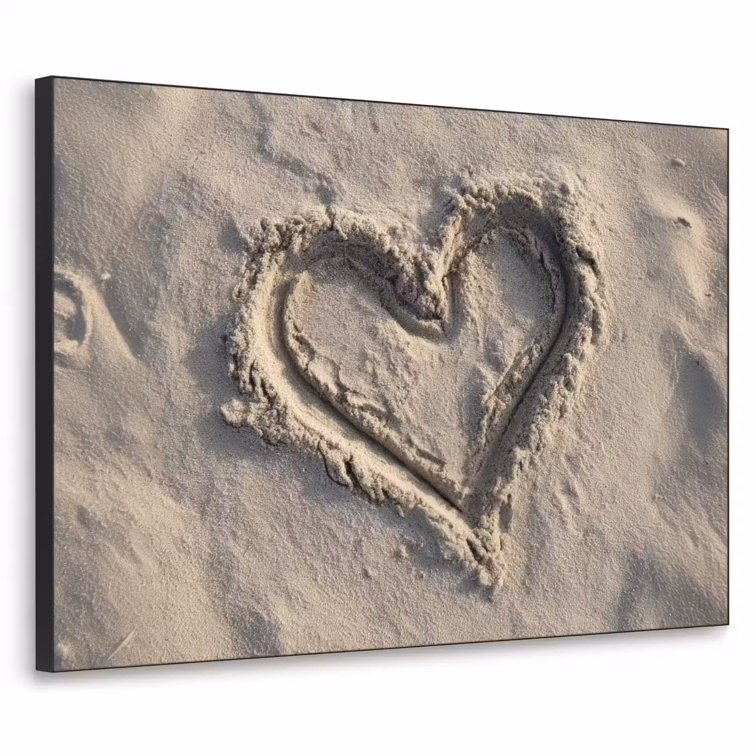 Hartvorm - Getekend - Beige - Zand Textielframe - compleet frame klein -3d