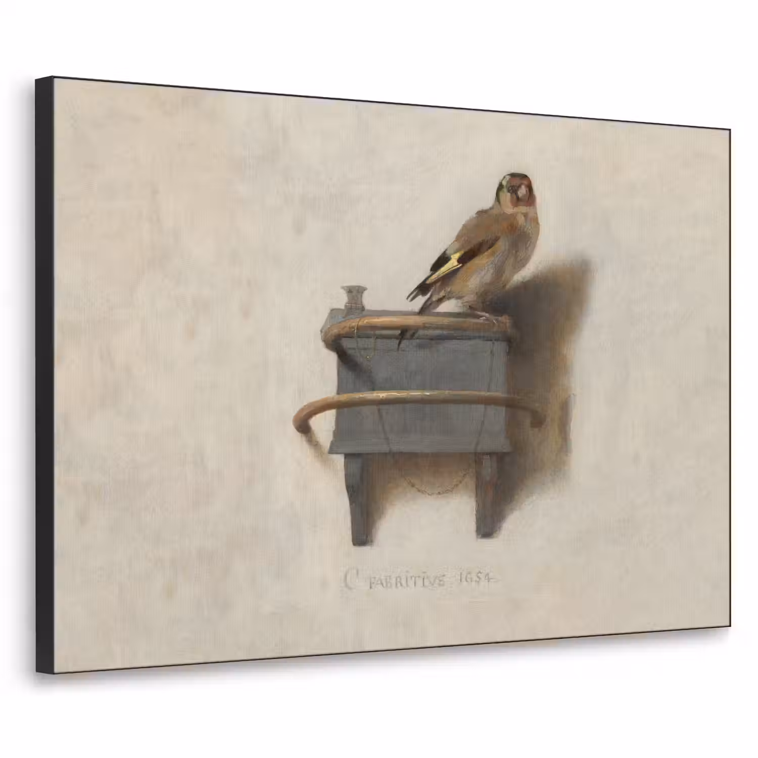 Het Puttertje - Schilderij - Fabricius - Oude Meester Textielframe zwart klein -3d