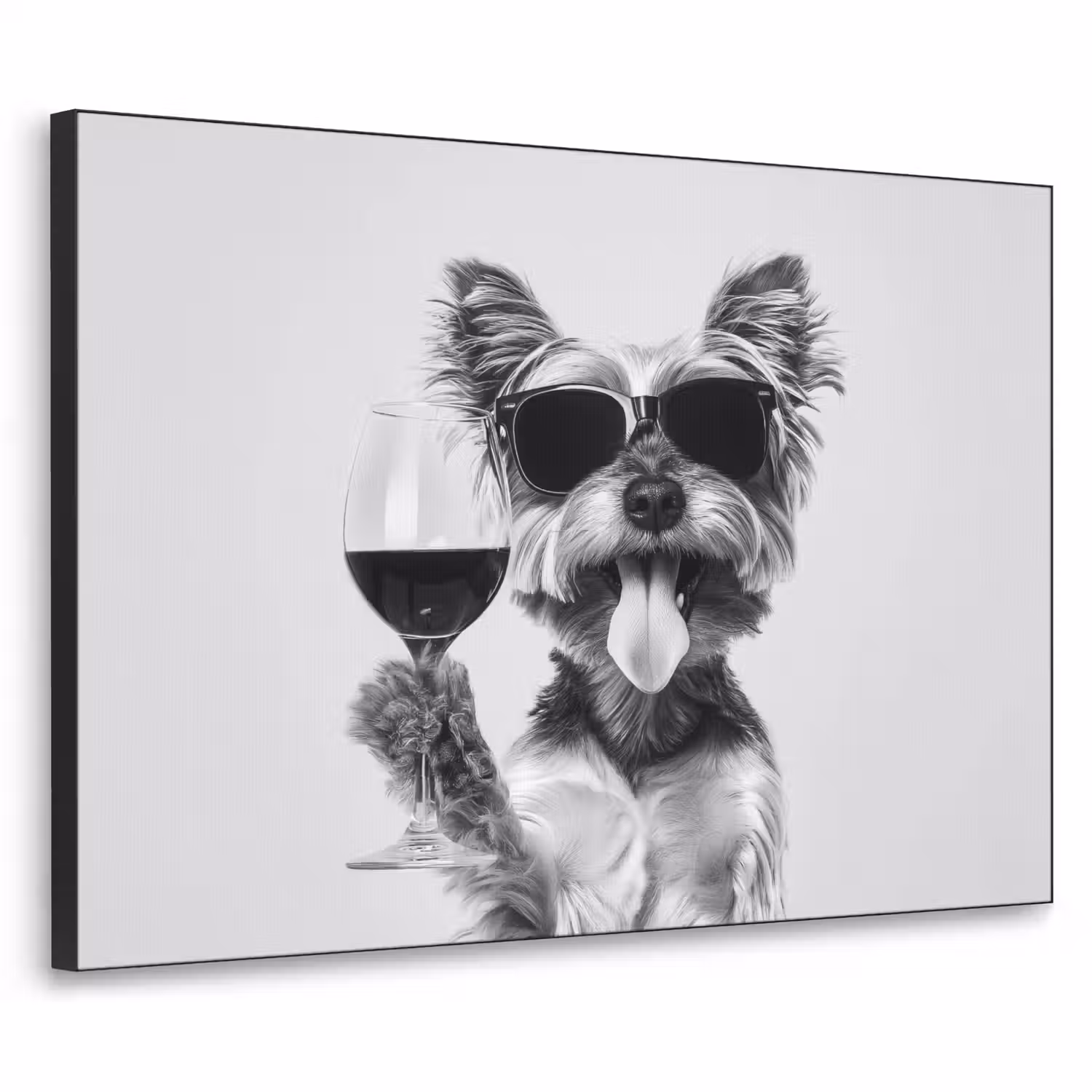 Hondje - Wijnglas - Zonnebril - Enthousiast Textielframe - compleet frame klein -3d