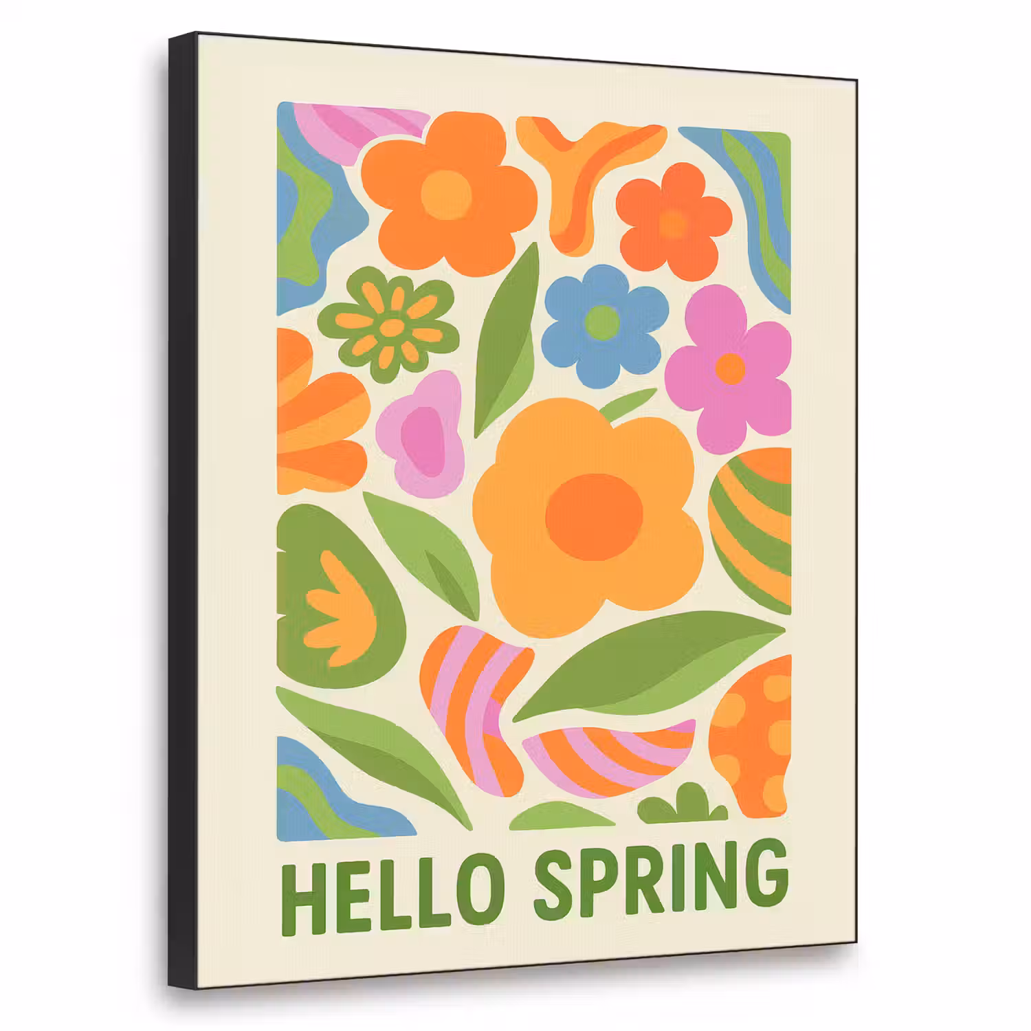 Illustratie - Bloemen - Quote - Kleurrijk Textielframe - compleet frame klein -3d