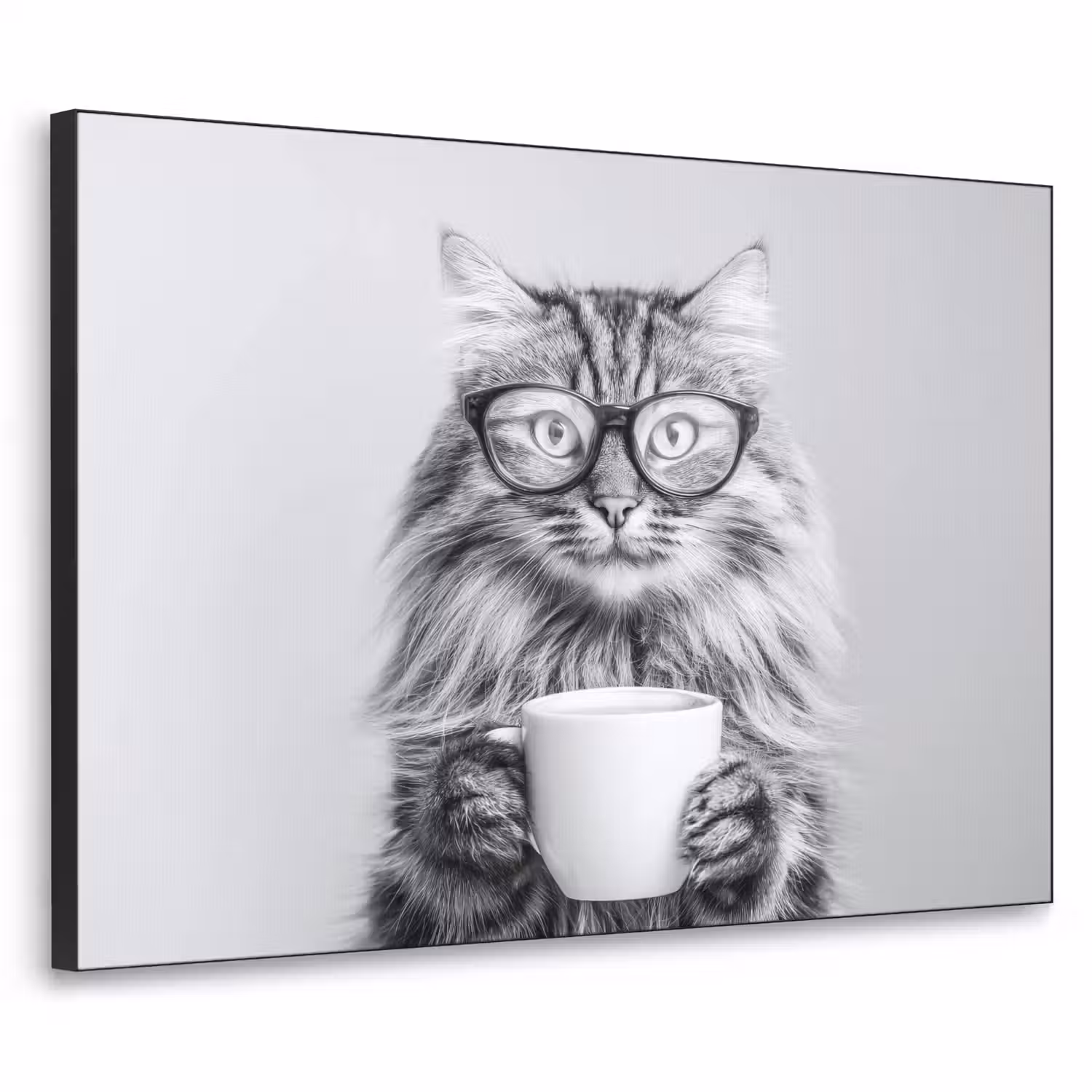 Kat - Bril - Mok - Pluizig Textielframe - compleet frame klein -3d