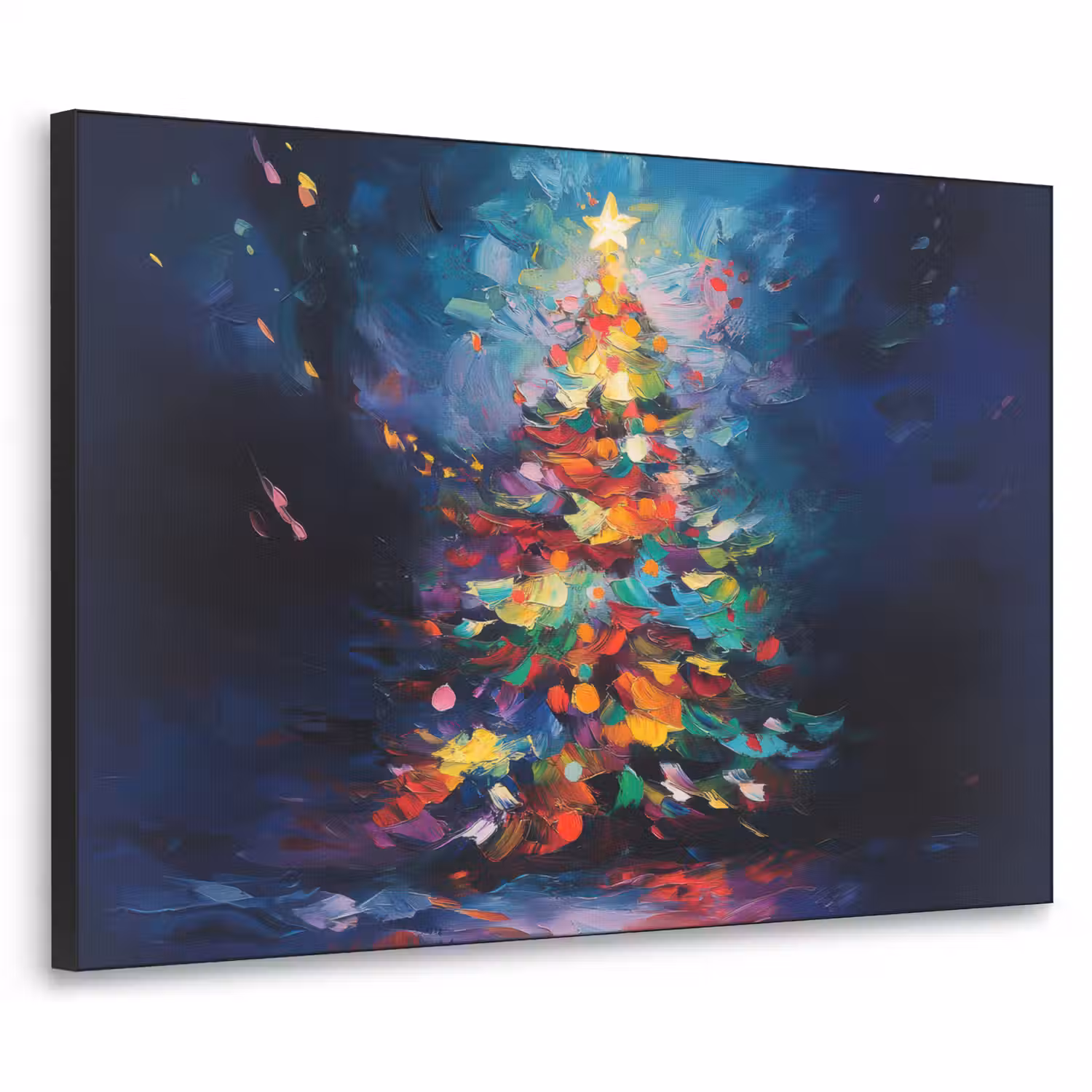 Kerstboom - Kerst - Abstract - Kleurrijk Textielframe - compleet frame klein -3d