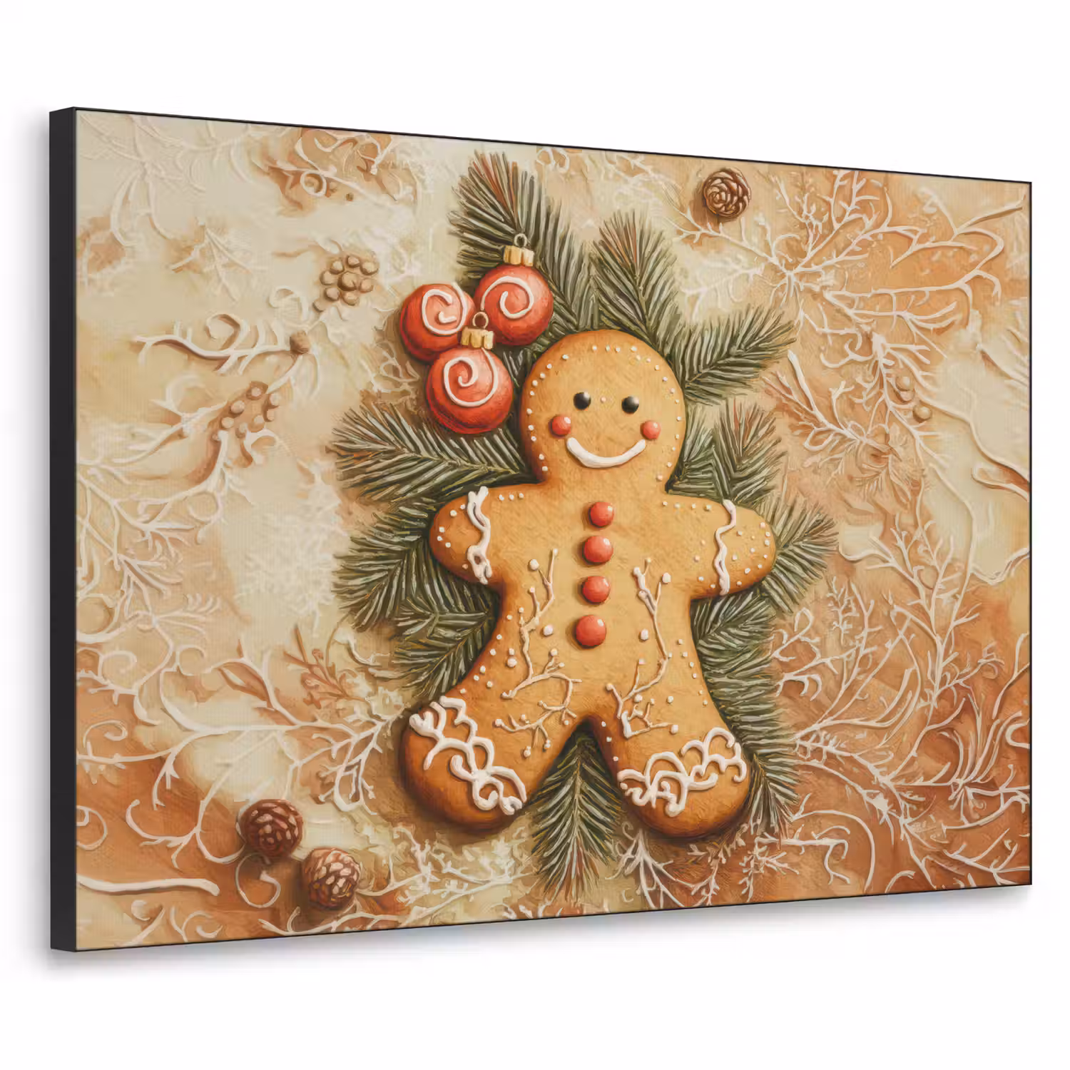 Kerstmis - Koekje - Poppetje - Speculaas Textielframe - compleet frame klein -3d