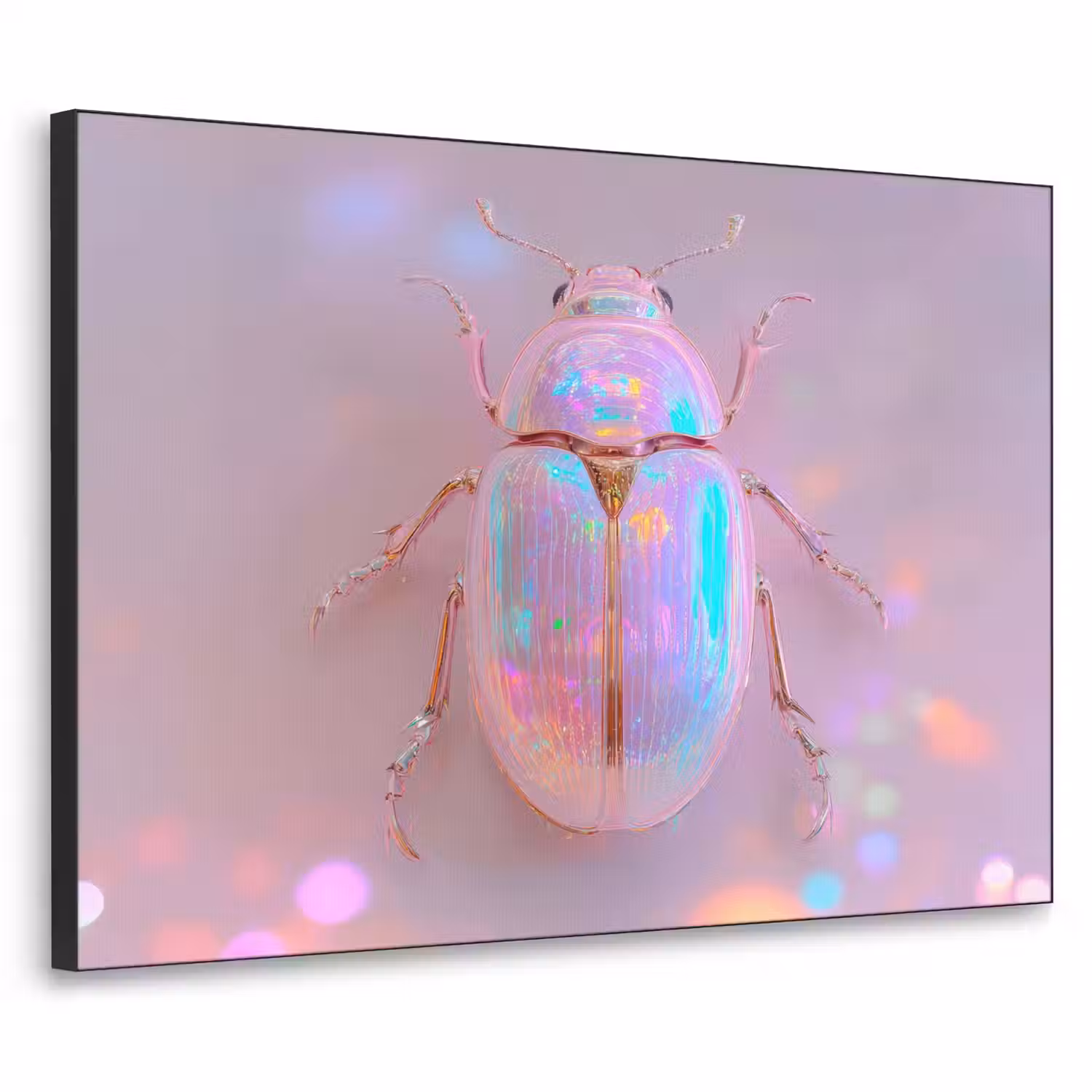 Kever - Metallic - Lichteffect - Roze Textielframe - compleet frame klein -3d