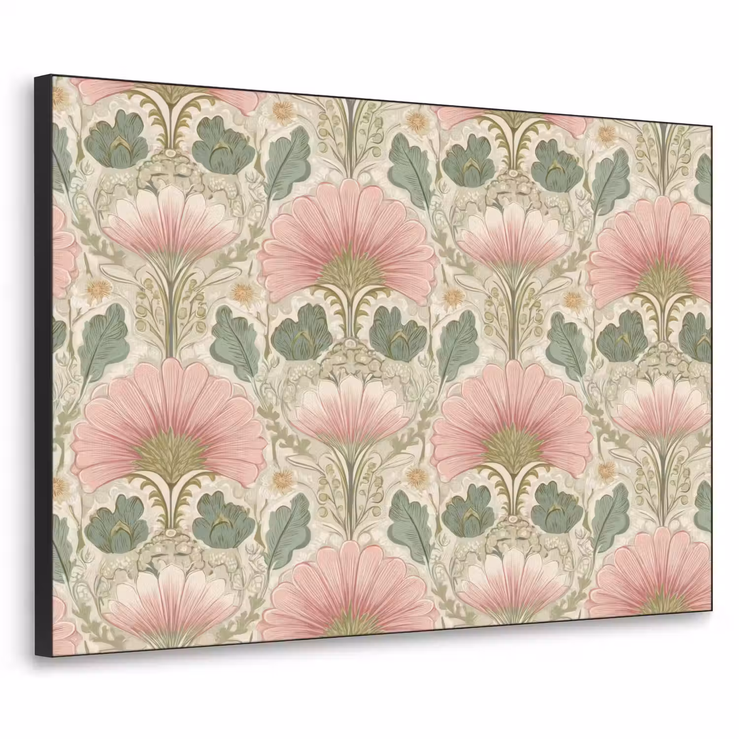 Klassiek - Patroon - Roze Textielframe zwart klein 947 -3d