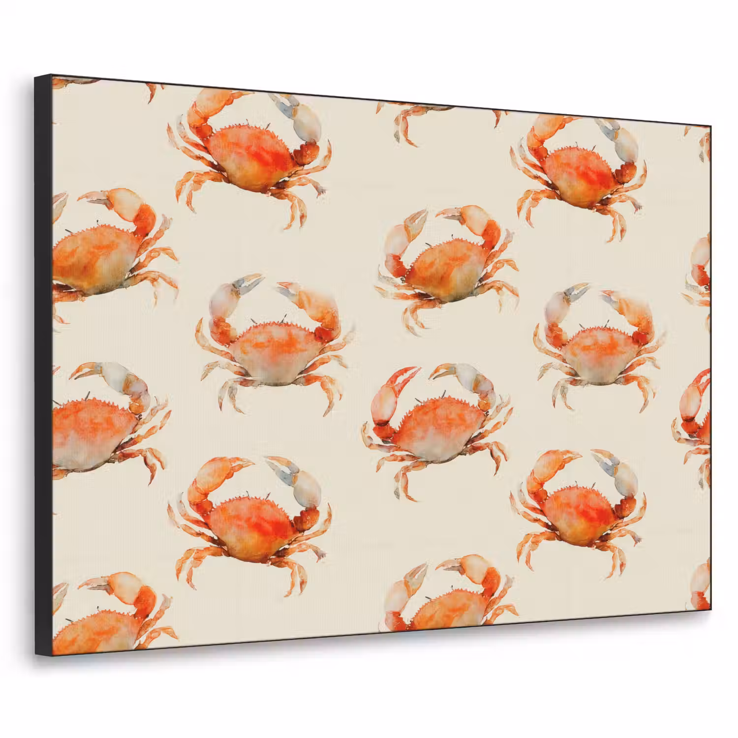 Krabben - Patroon - Oranje Textielframe zwart klein 947 -3d