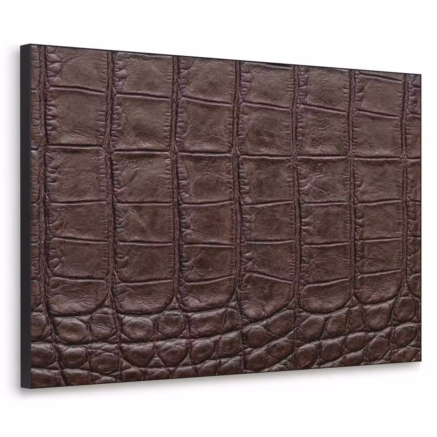 Krokodil - Leer - Bruin Textielframe zwart klein -3d