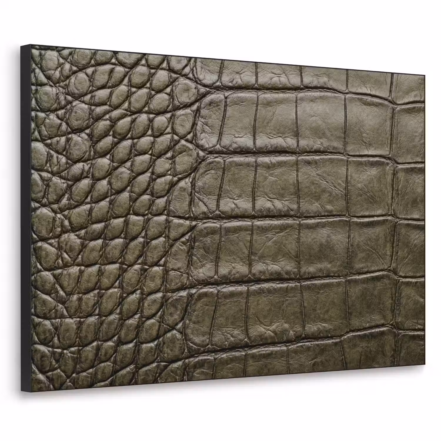 Krokodillenleer - Structuur - Groen Textielframe zwart klein -3d