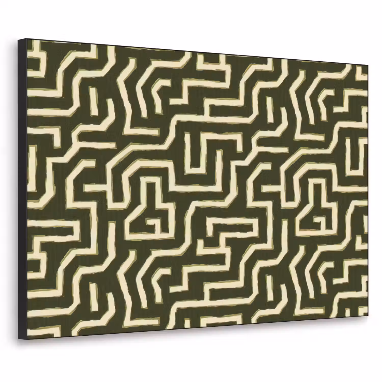 Lijnen - Abstract - Groen Textielframe zwart klein 947 -3d
