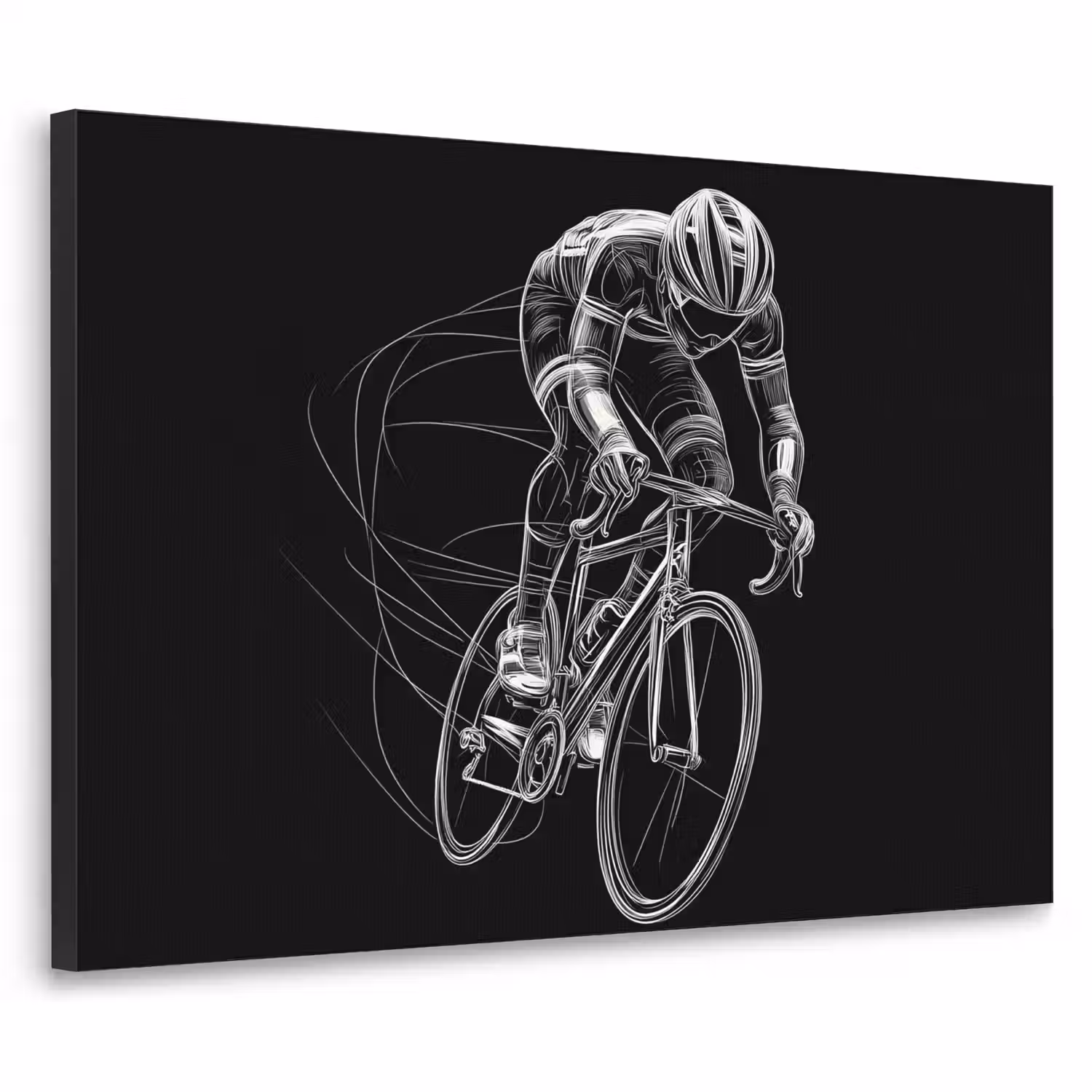 Lijntekening - Wit - Wielrennen - Snelheid Textielframe - compleet frame klein -3d
