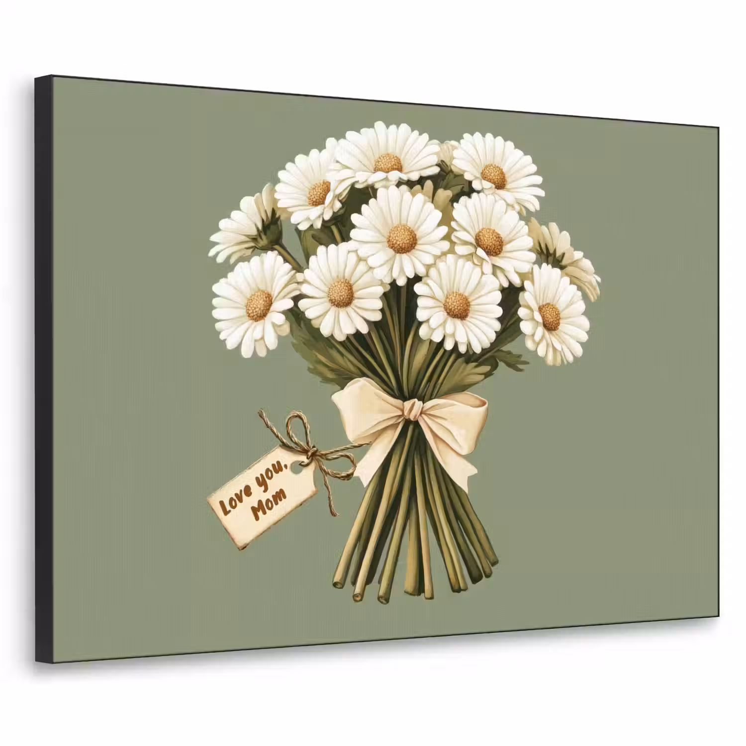 Lint - Boeket - Groen - Quote Textielframe - compleet frame klein -3d