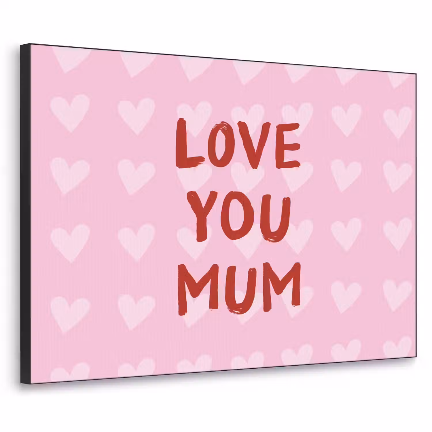 Love - Quote - Moeder - Rood Textielframe zwart klein -3d