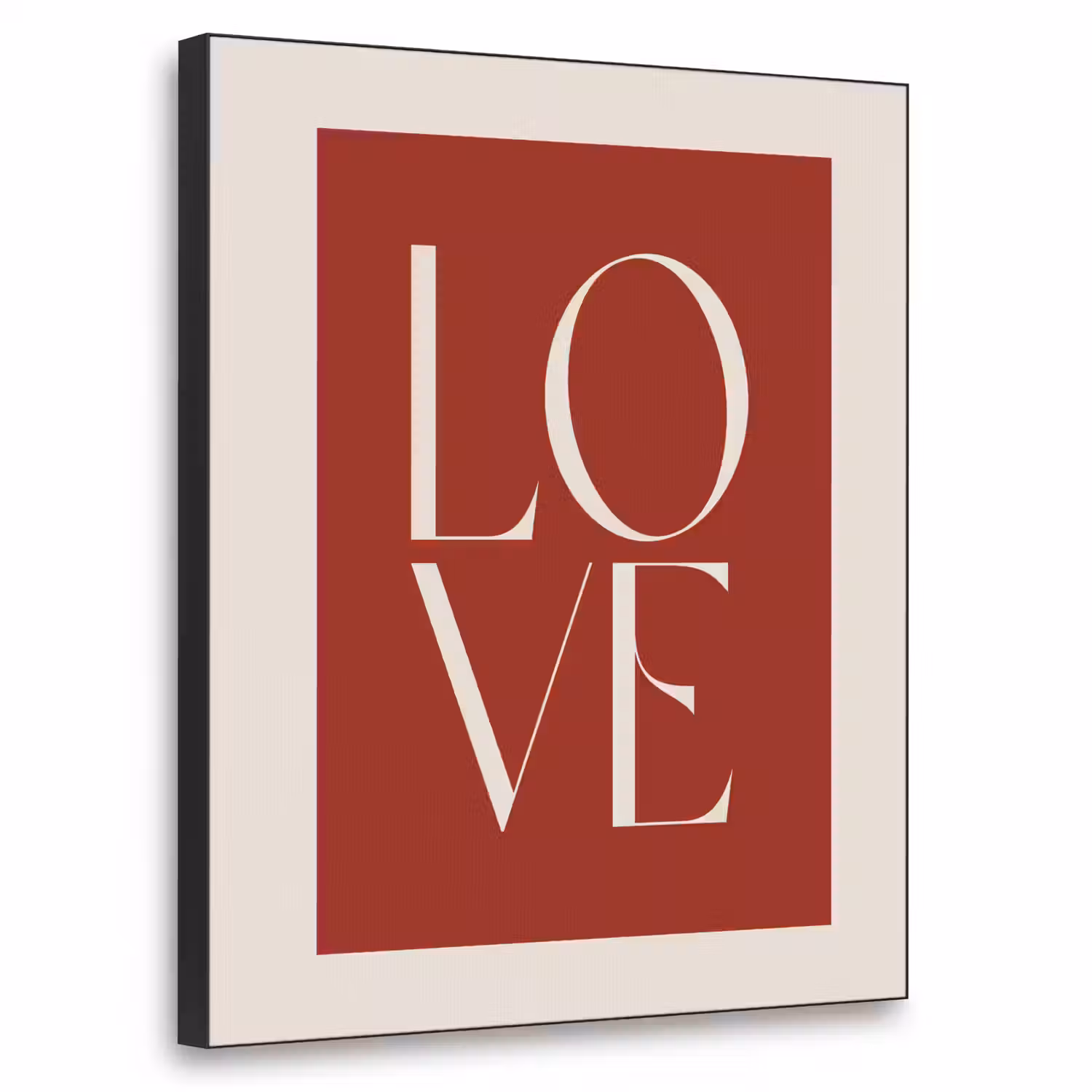 Love - Rood - Minimalistisch Textielframe - compleet frame klein -3d