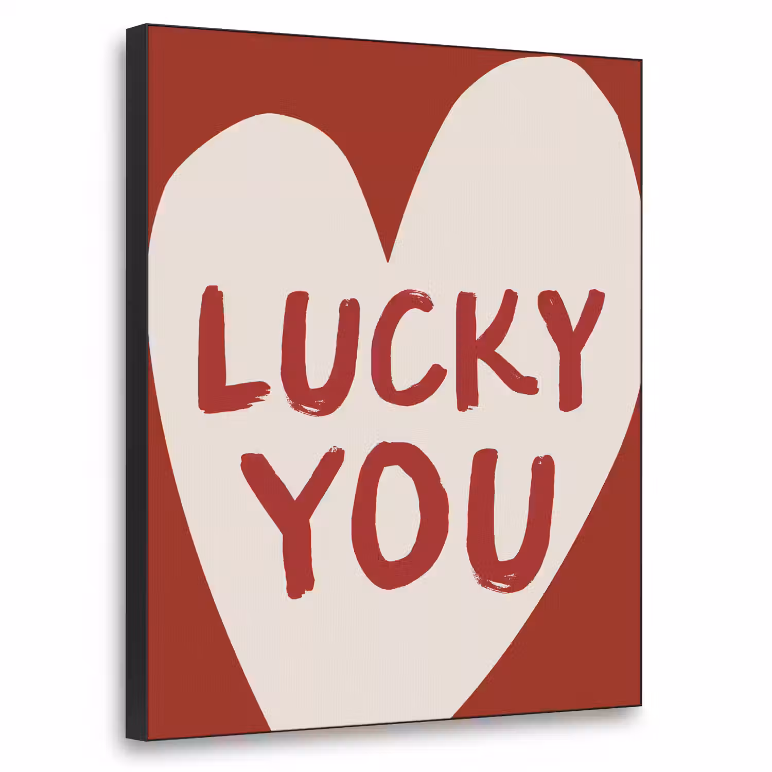 Lucky - Hart - Rood Textielframe - compleet frame klein -3d