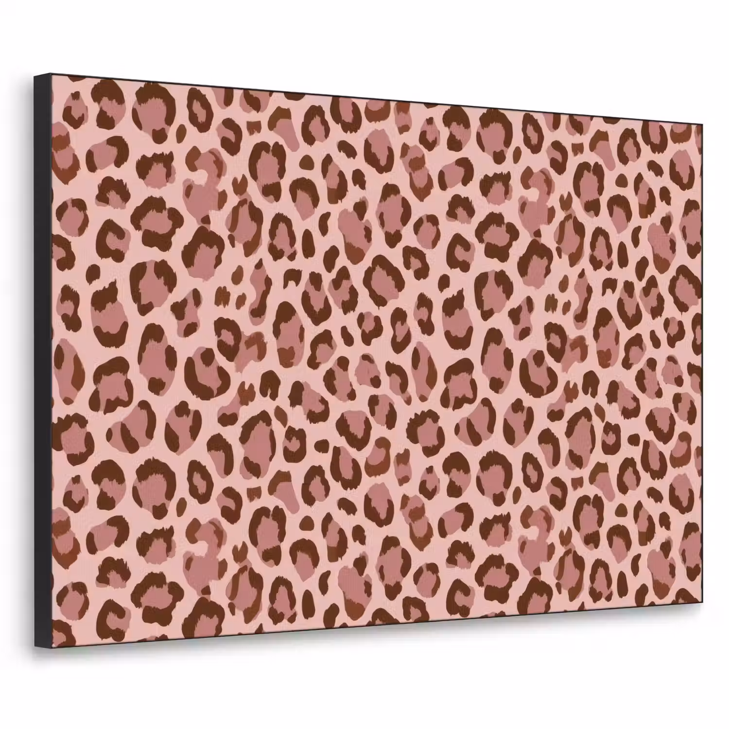 Luipaard - Patroon - Roze Textielframe zwart klein 947 -3d