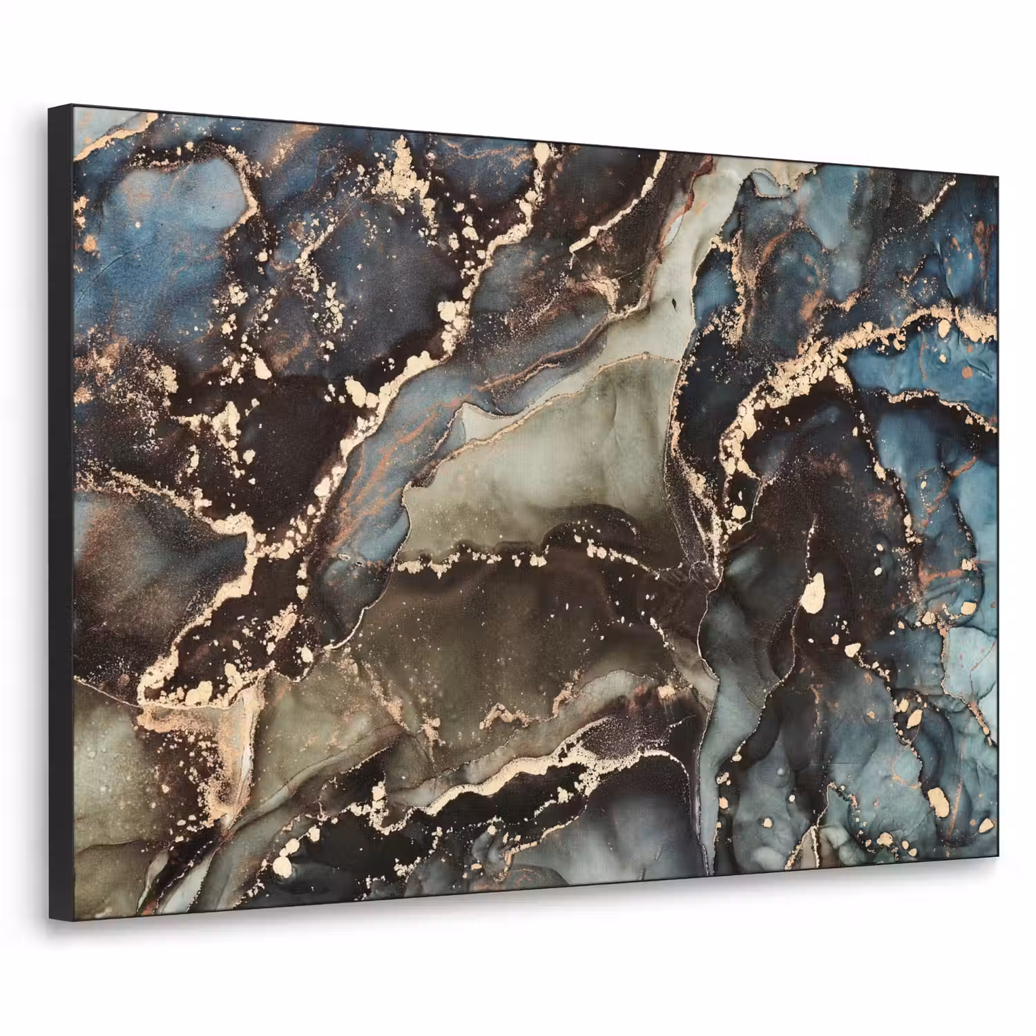 Marmer - Goud - Groen Textielframe zwart klein -3d