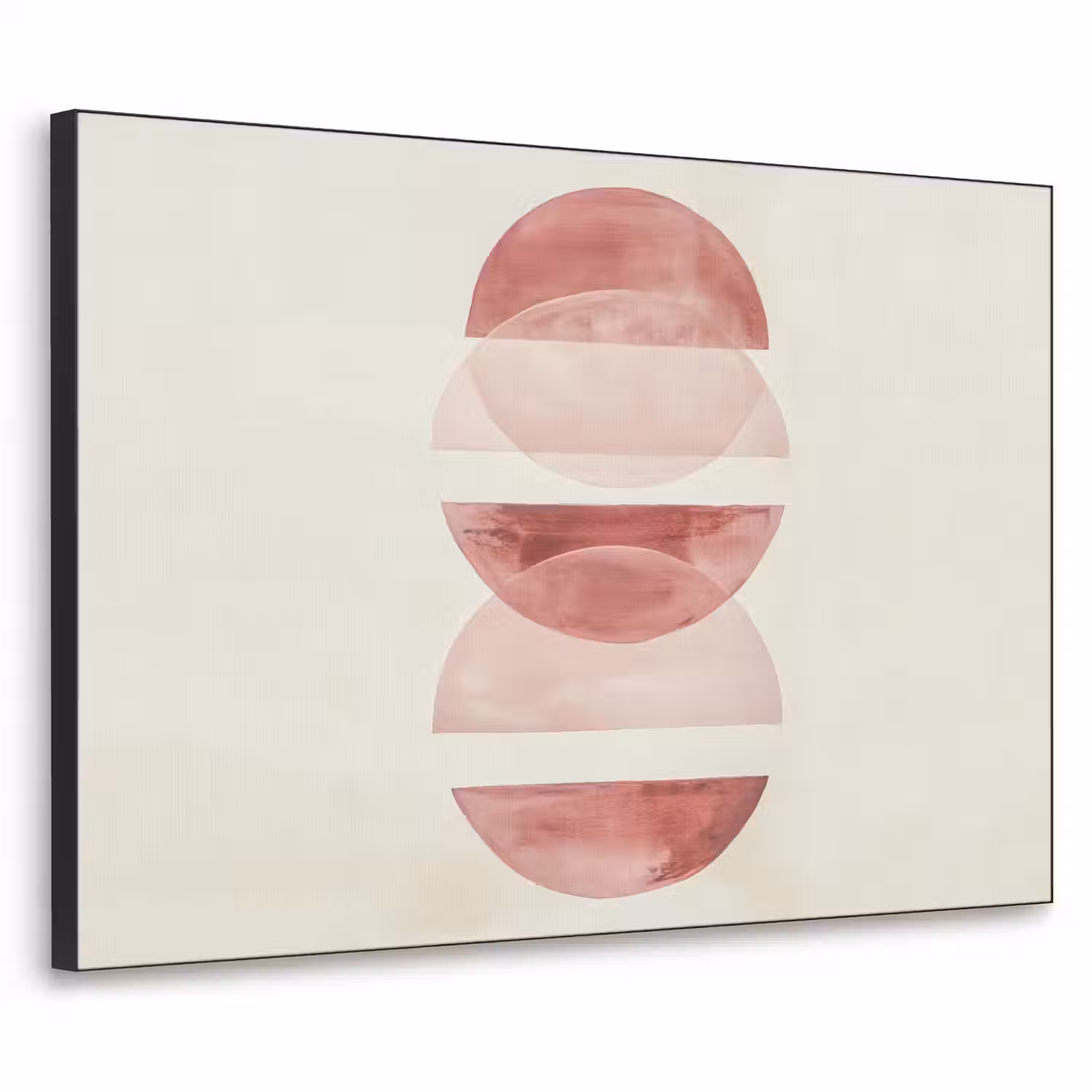 Minimalistisch - Cirkels - Roze Textielframe - compleet frame klein -3d