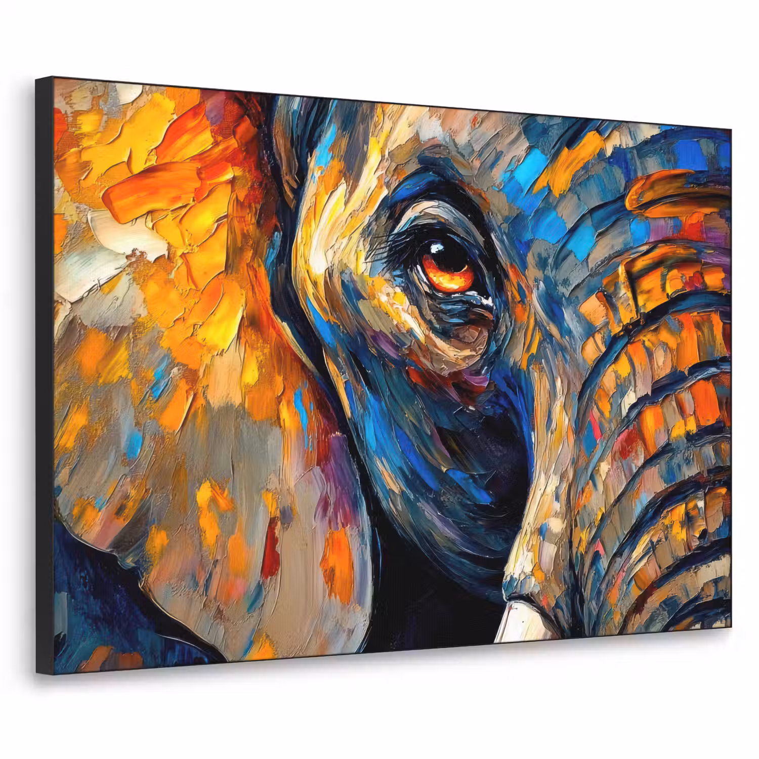 Olifant - Kunst - Dieren Textielframe - compleet frame klein -3d