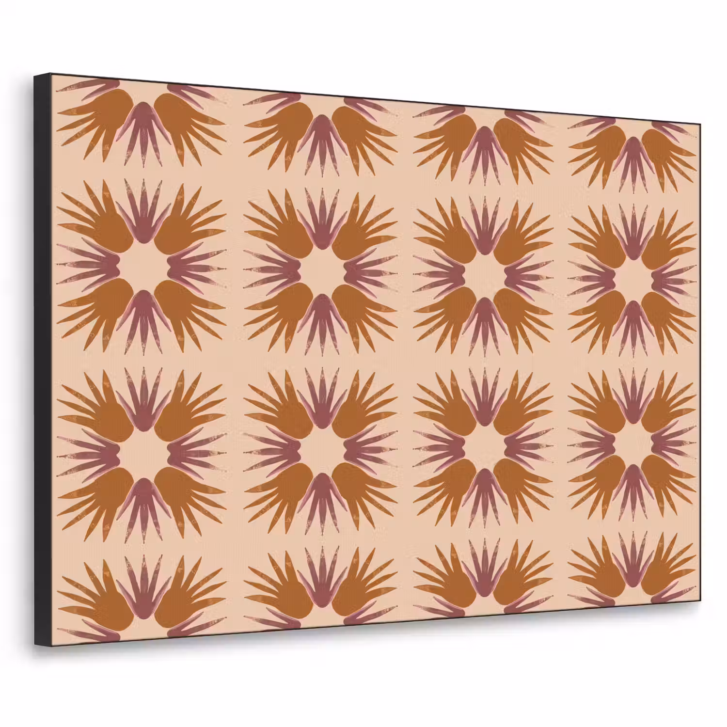 Ornament - Patroon - Oker Textielframe zwart klein 947 -3d