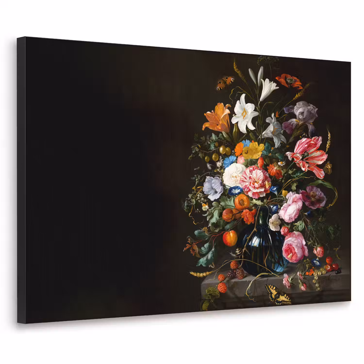 Oude meesters - Kunst - Vaas met bloemen - Jan Davidsz de Heem Textielframe zwart klein -3d