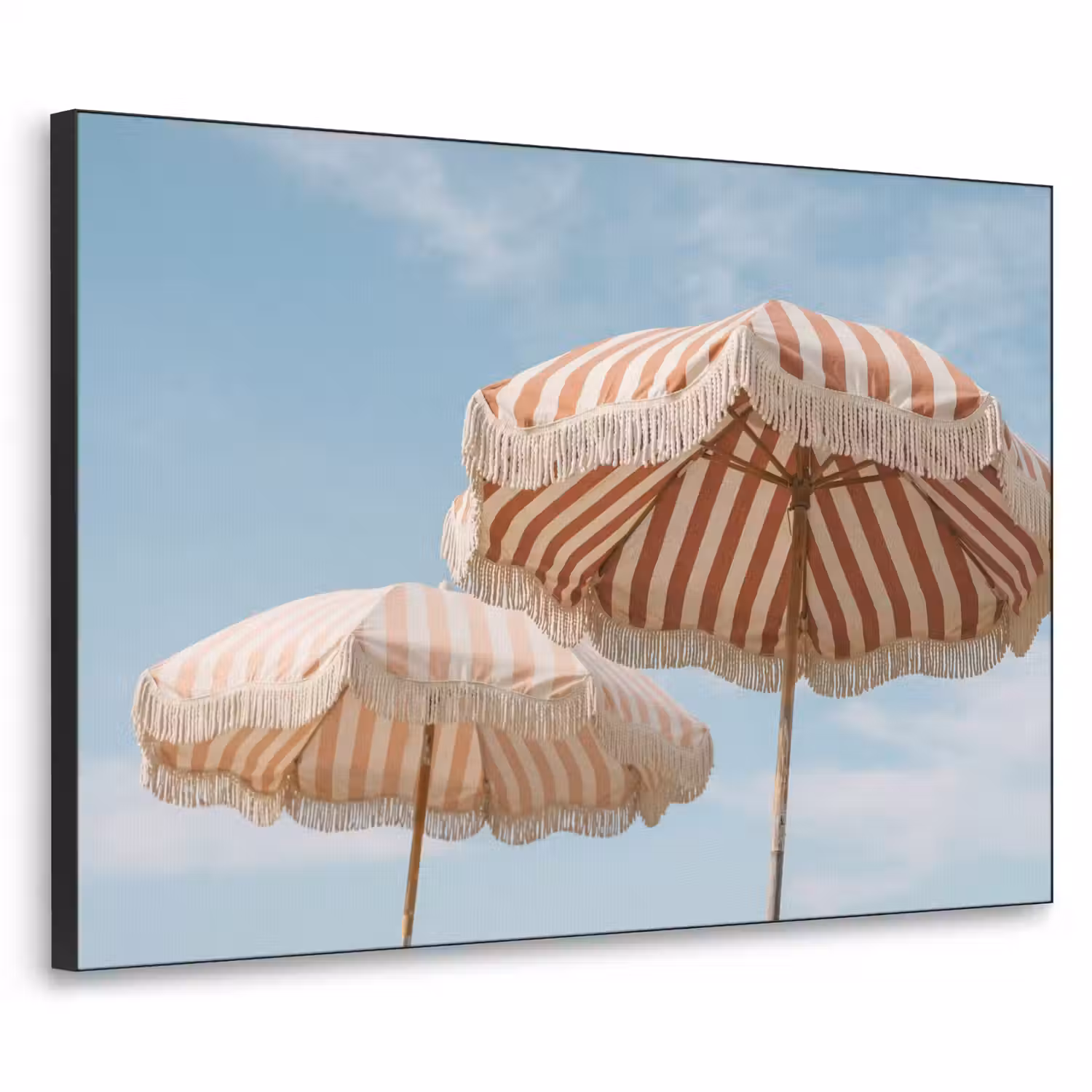 Parasol - Lucht - Rood Textielframe zwart klein -3d