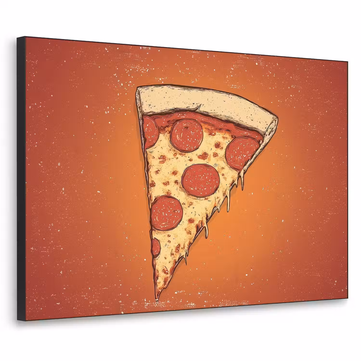 Pizza - Kaas - Rood - Pepperoni Textielframe - compleet frame klein -3d