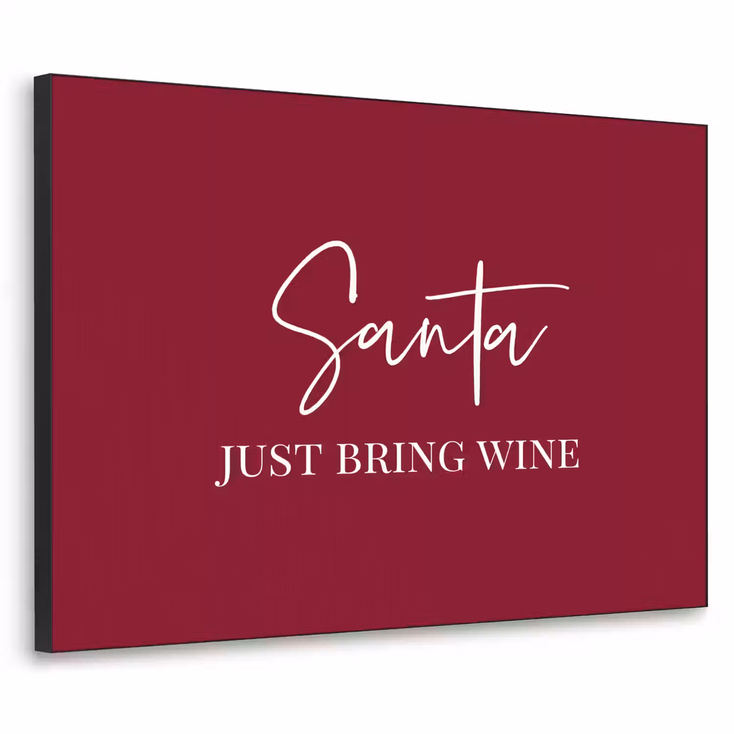 Santa - Wine - Rood - Kerst - Kerstman Textielframe - compleet frame klein -3d
