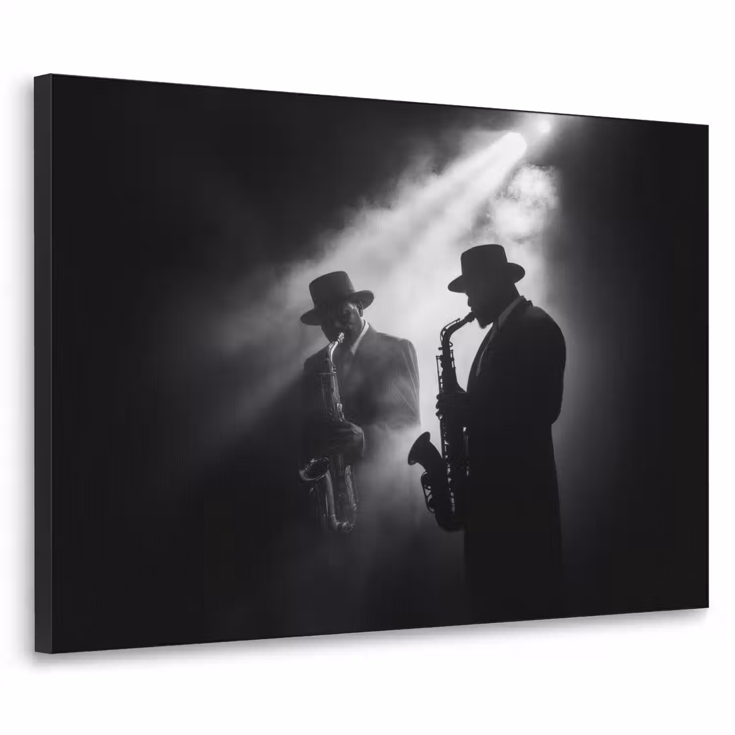 Saxofonisten - Hoeden - Rook - Licht Textielframe - compleet frame klein -3d