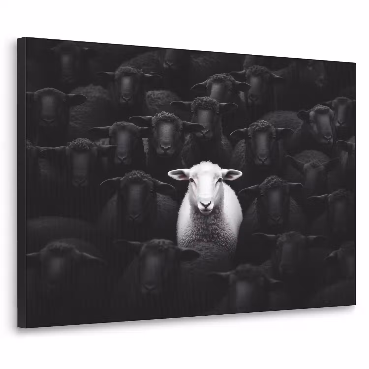 Schapen - Wit - Duisternis Textielframe - compleet frame klein -3d