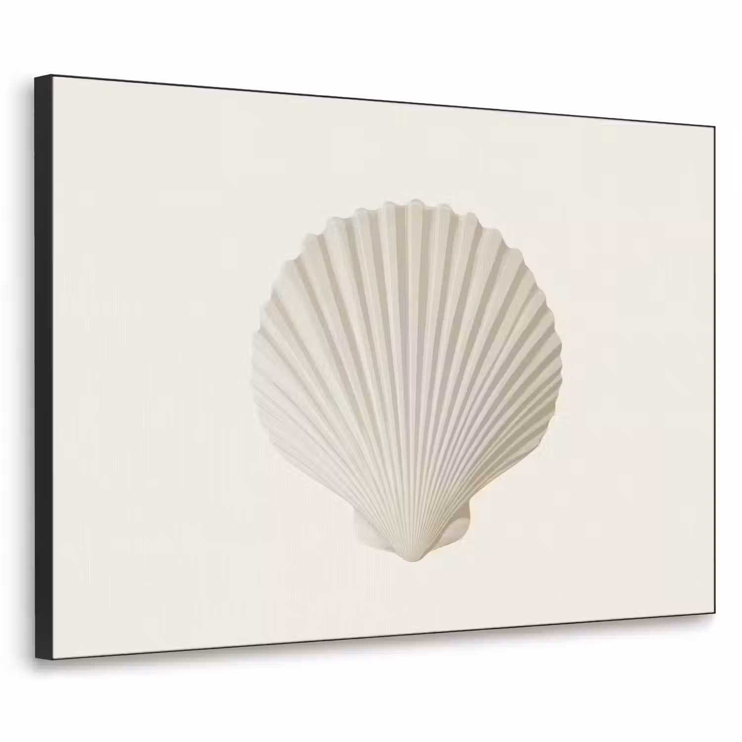 Schelp - Minimalistisch - Wit Textielframe - compleet frame klein -3d