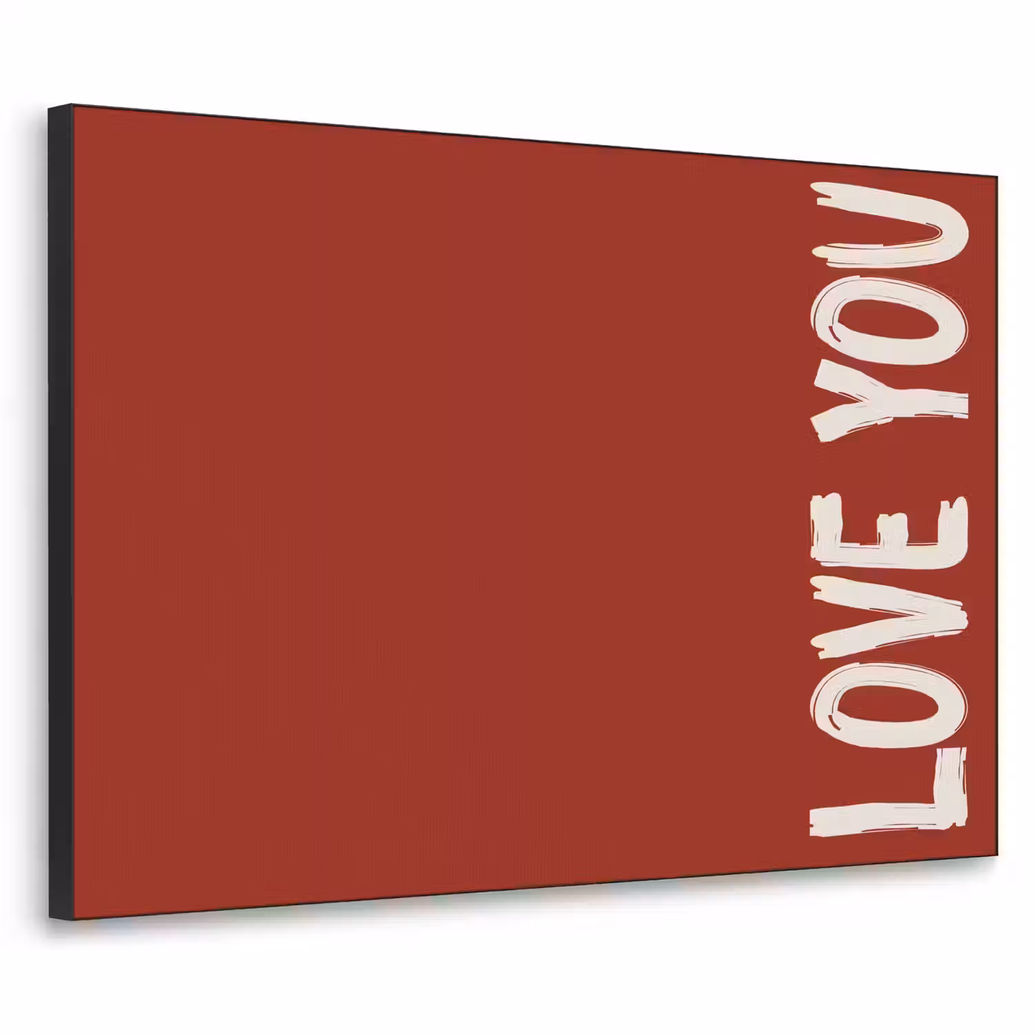 Schuin - Loveyou - Rood Textielframe - compleet frame klein -3d