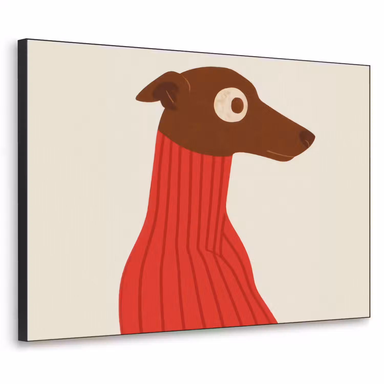 Silhouet - Hond - Trui - Rood Textielframe - compleet frame klein -3d