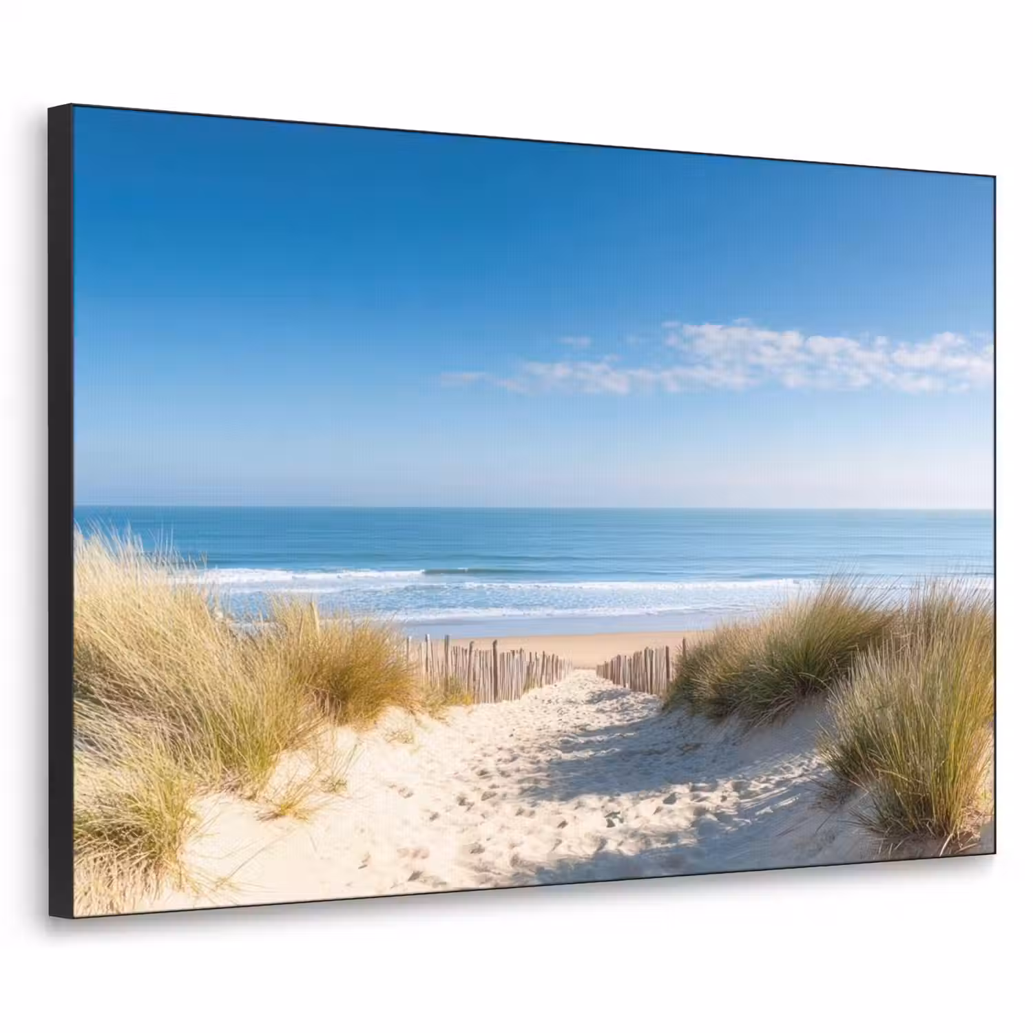 Strand - Zee - Duin - Zand - Zomer Textielframe zwart klein -3d