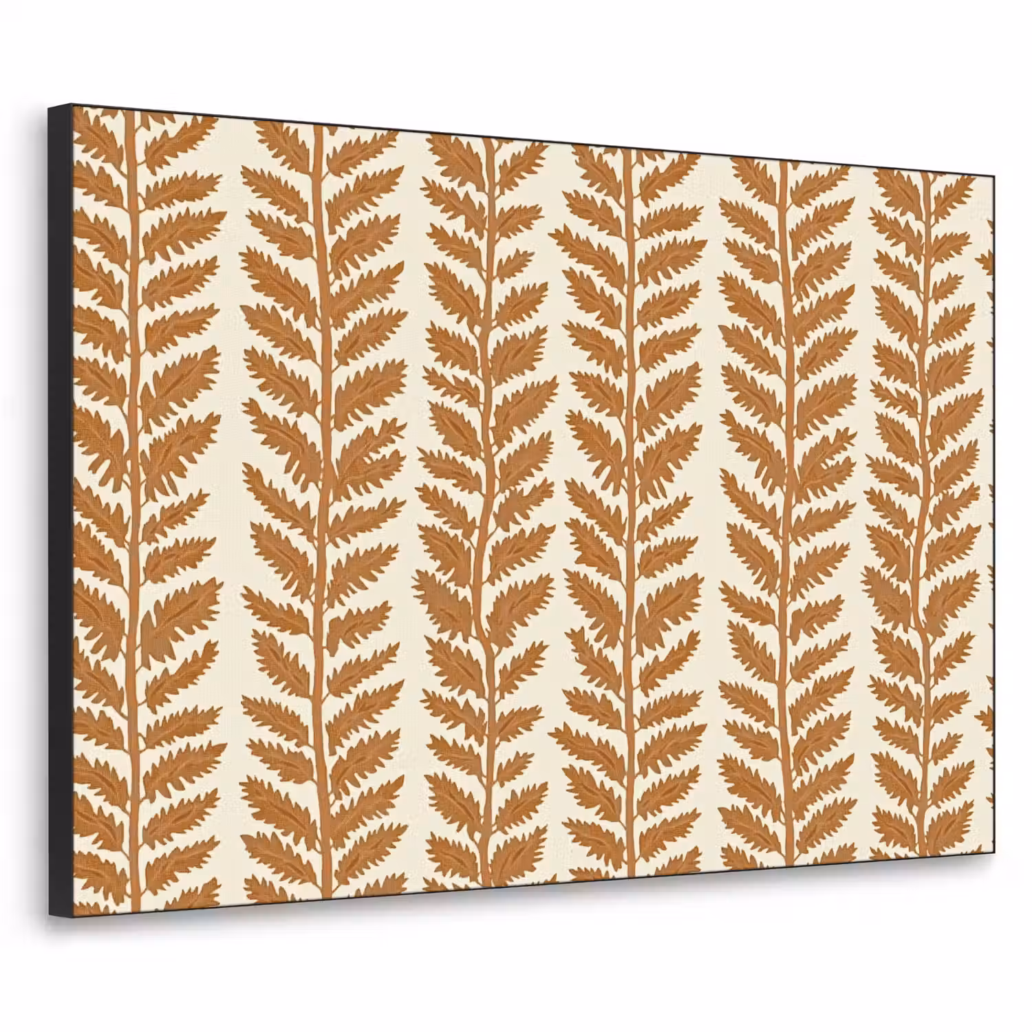 Textuur - Bladeren - Oker Textielframe zwart klein 947 -3d