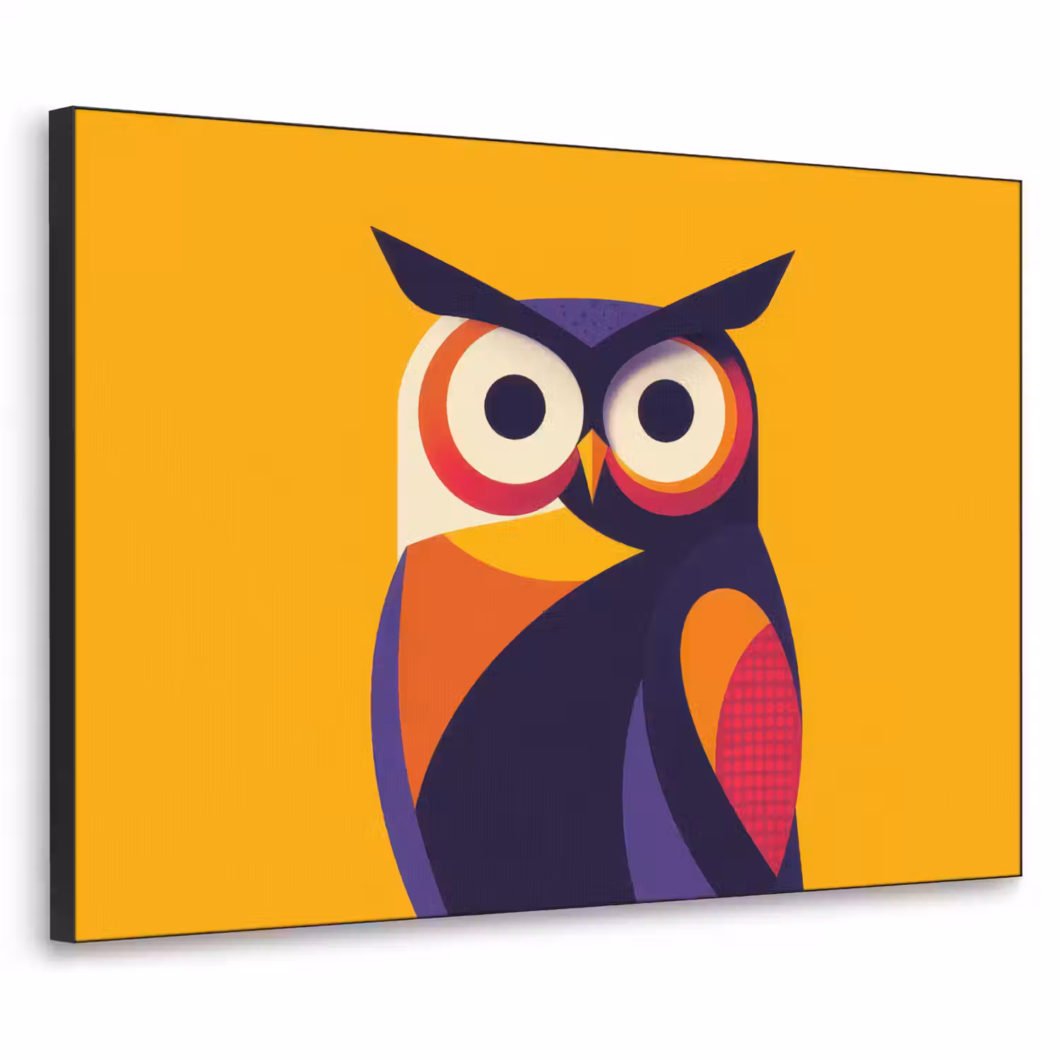 Uil - Grafisch - Kleurrijk - Ogen Textielframe - compleet frame klein -3d